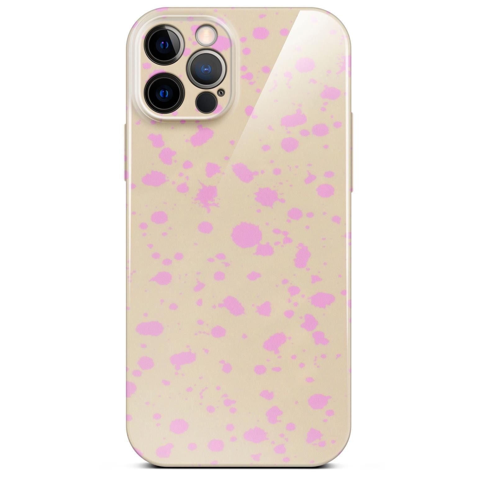 ONEFLOW Handyhülle für iPhone 12 Pro Splash Cover Flecken Creme Pink 6,1 Zoll, Hülle mit Design Muster Designer Case Kameraschutz Handy Schutzhülle