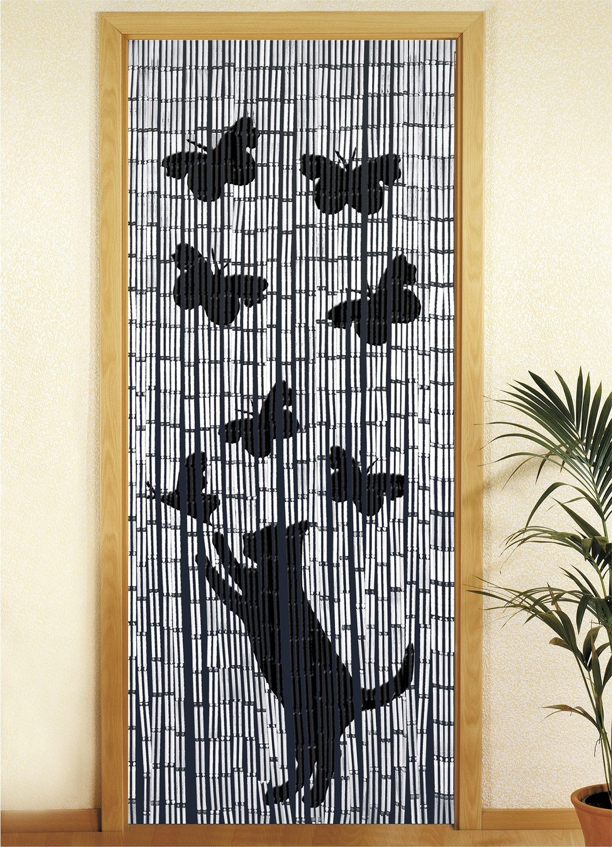 Maximex Türvorhang Modell Katze und Schmetterling (1 St), Hakenaufhängung, abdunkelnd, Insekten- und Sichtschutz aus Bambus, für Balkon oder Terrasse – Bild 2 von 4