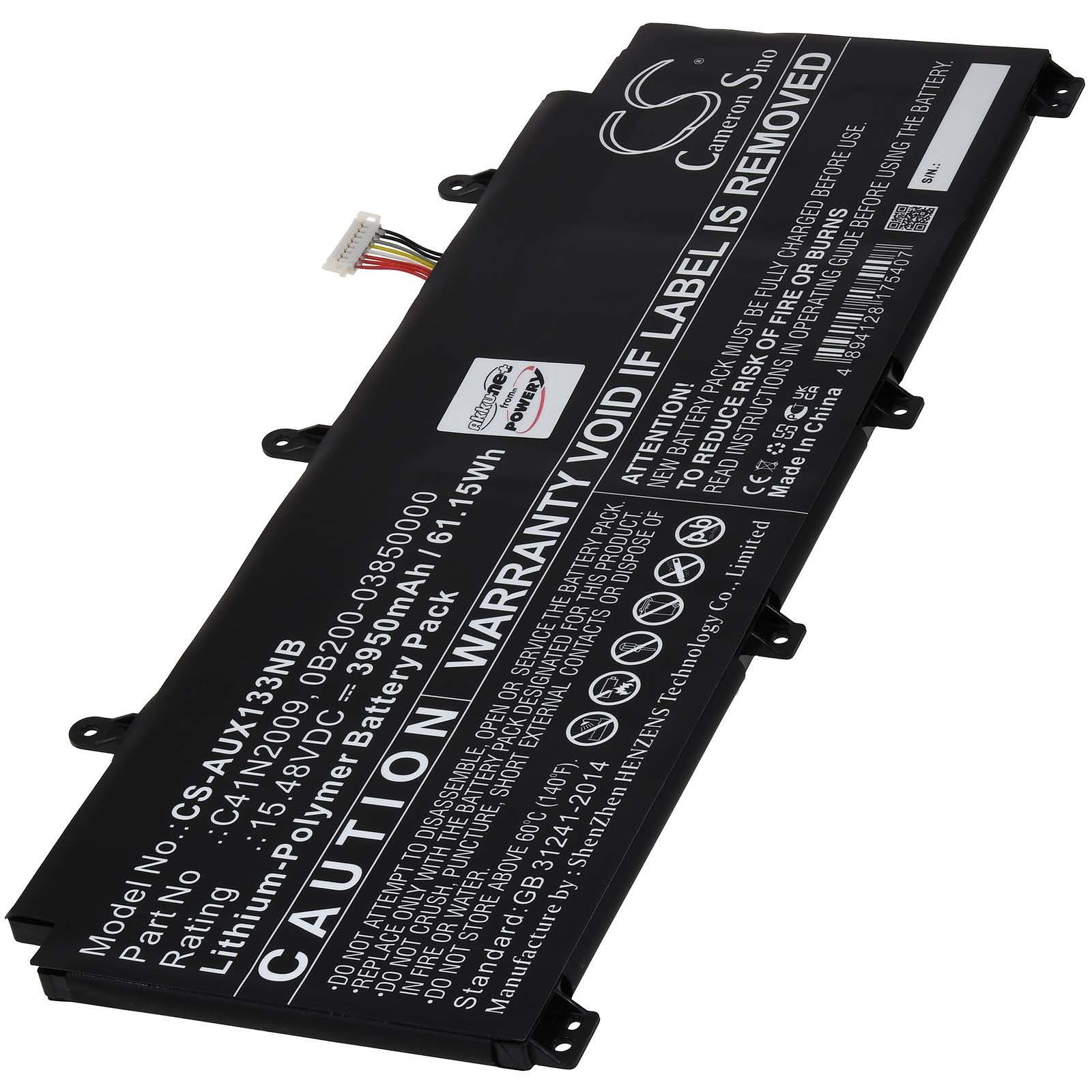 Powery Akku für Asus Typ C41N2009 Laptop-Akku 3950 mAh (15.48 V)