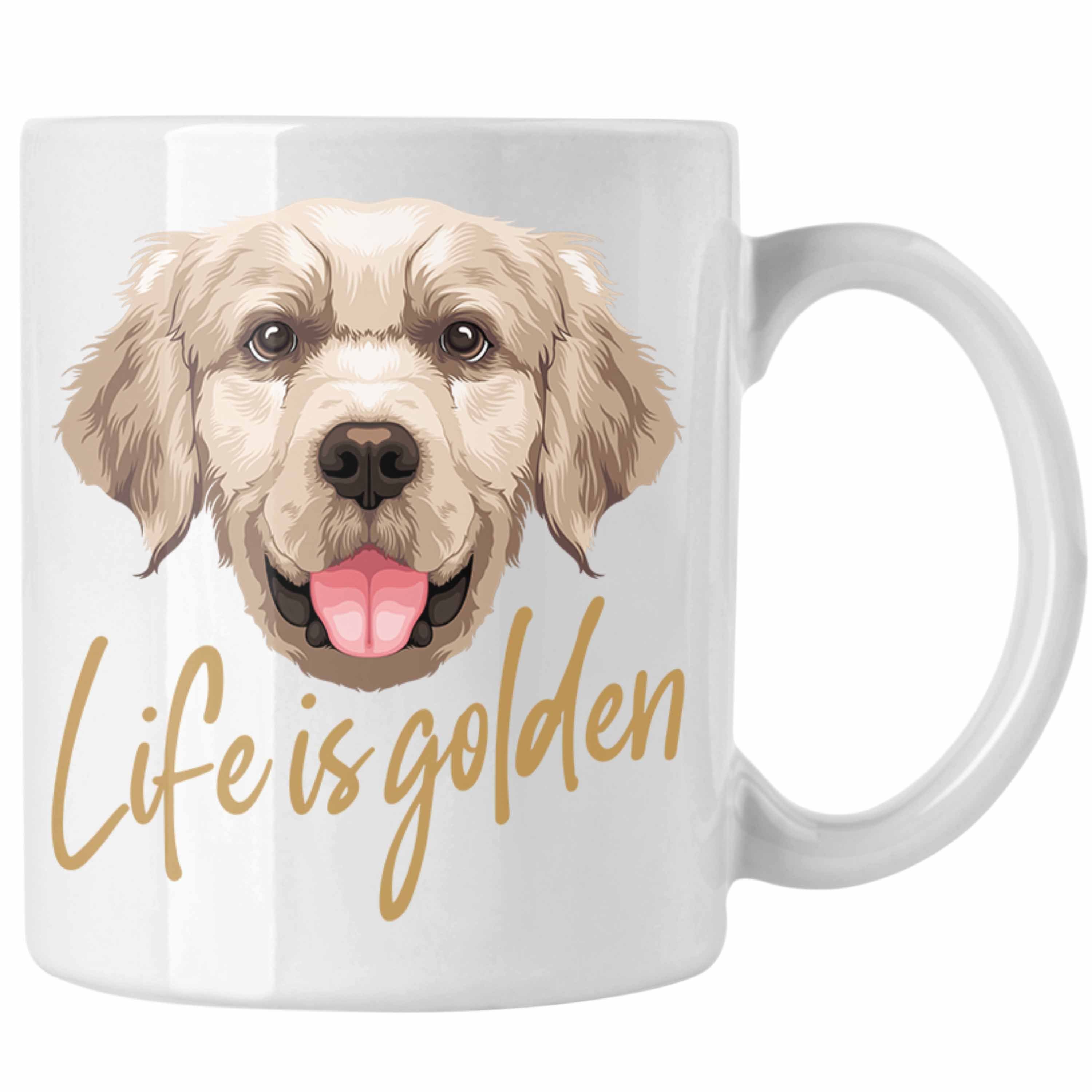Trendation Tasse Golden Retriever Besitzer Tasse Geschenk Hundebesitzer Life Is Golden Weiss