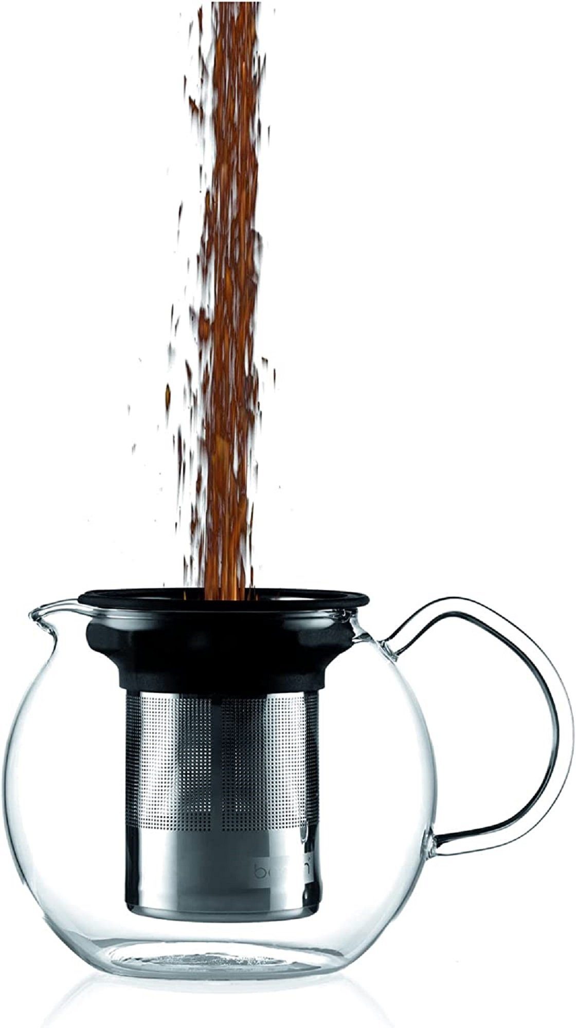 Bodum Teekanne Bodum Assam Teebereiter mit Edelstahlsieb 1,0L und 2 Gläser