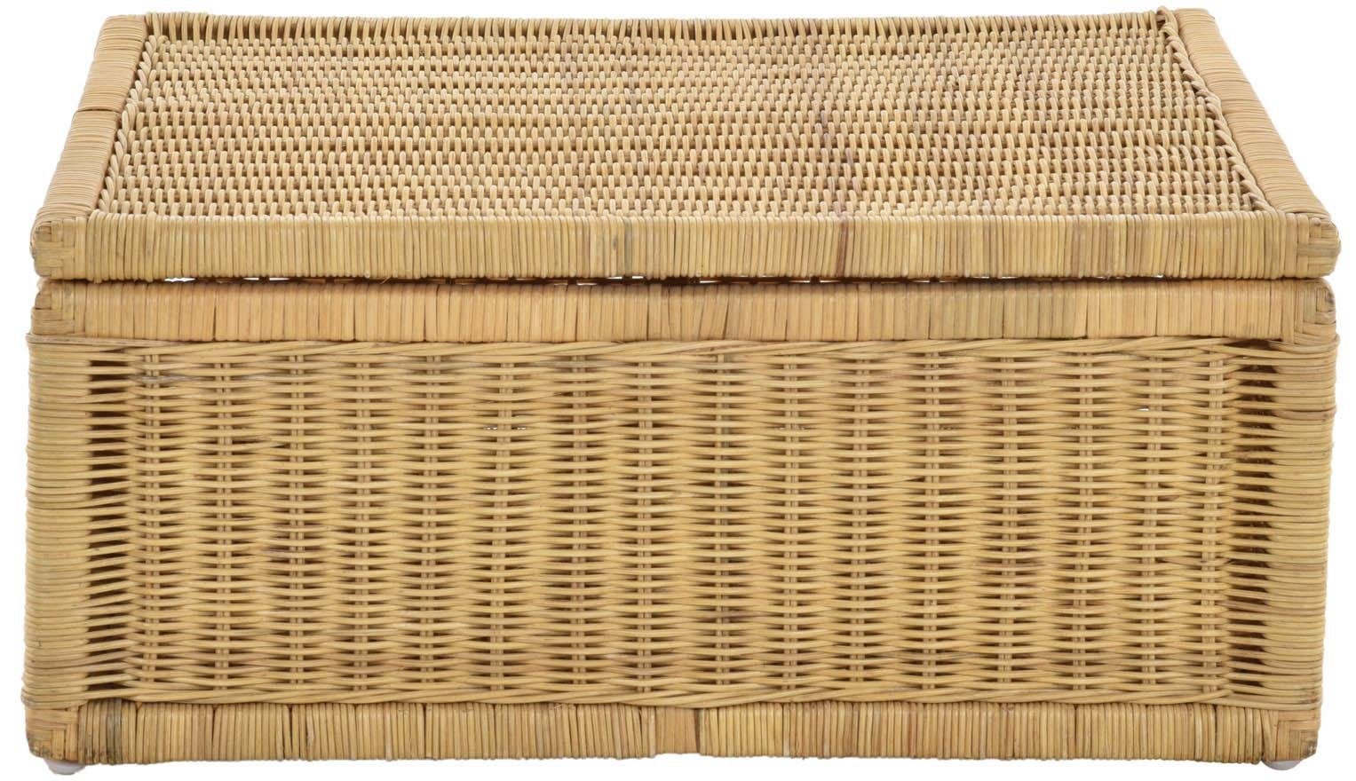 Krines Home Aufbewahrungskorb Großer Unterbettkommode, Deckel, Aufbewahrung / Korb 64x58x25cm Box Schub Bett Kasten Honig Kleider aus mit Rattan Unterbett