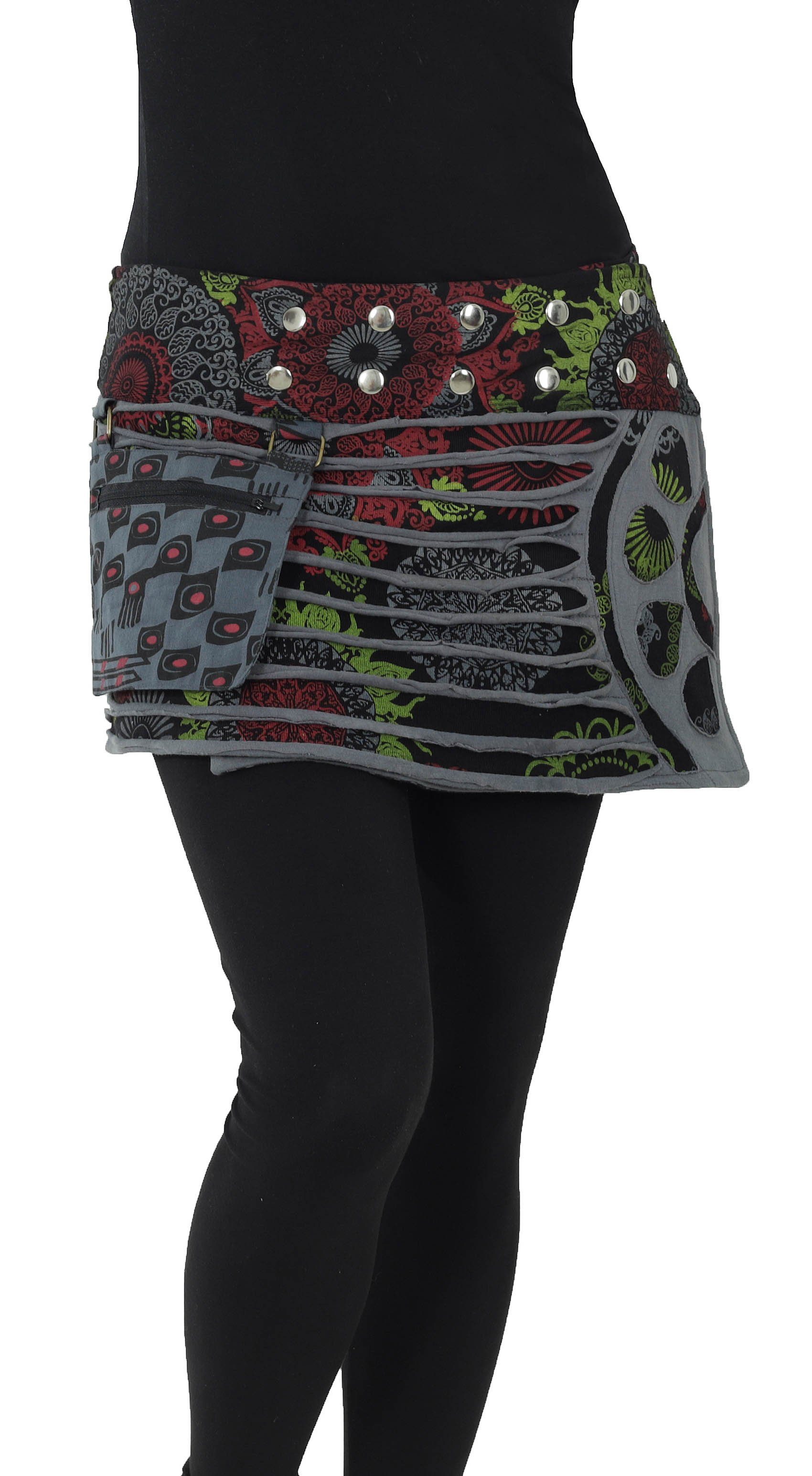 PUREWONDER Wickelrock Damen Rock mit Patchwork günstig online kaufen
