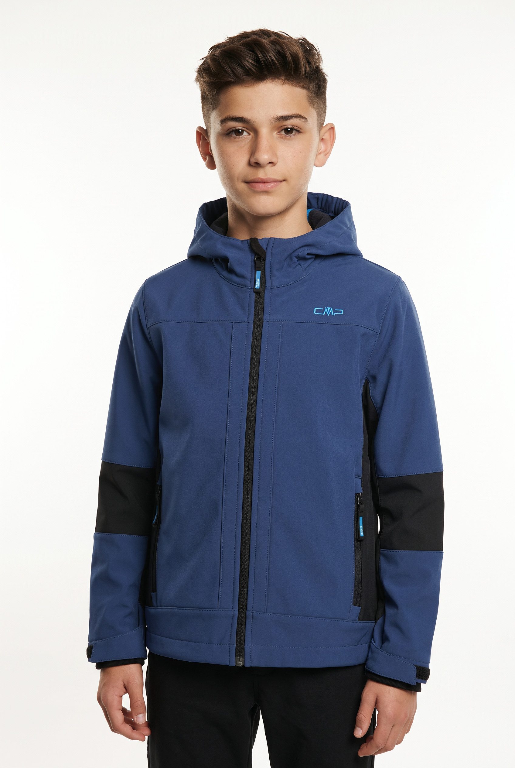 CMP Softshelljacke KID SOFTSHELL JACKET FIX HOOD wasserabweisend, windabweisend, mit Reißverschlusstaschen