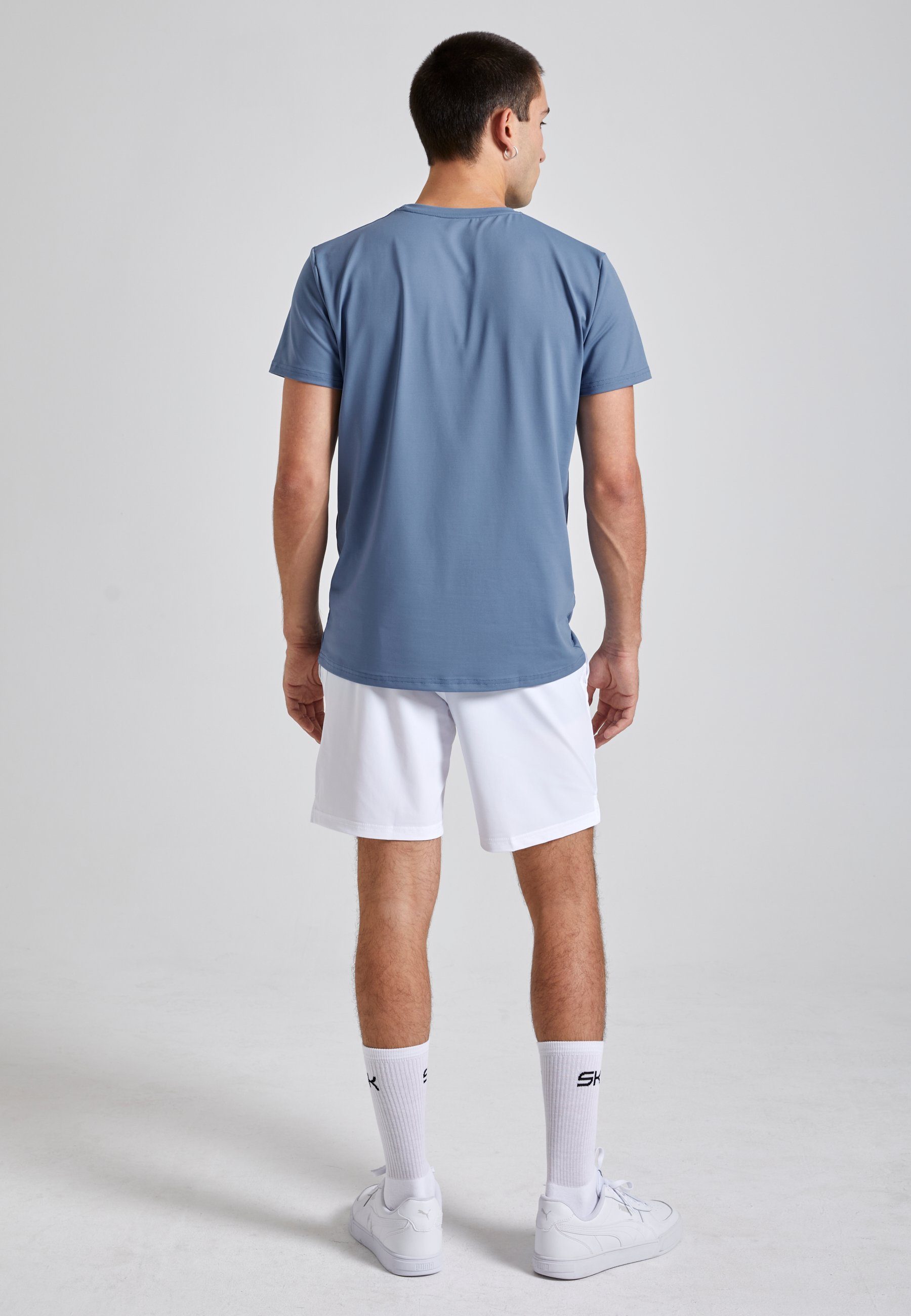 Funktionsshirt T-Shirt Jungen blau SPORTKIND Herren Rundhals grau & Tennis