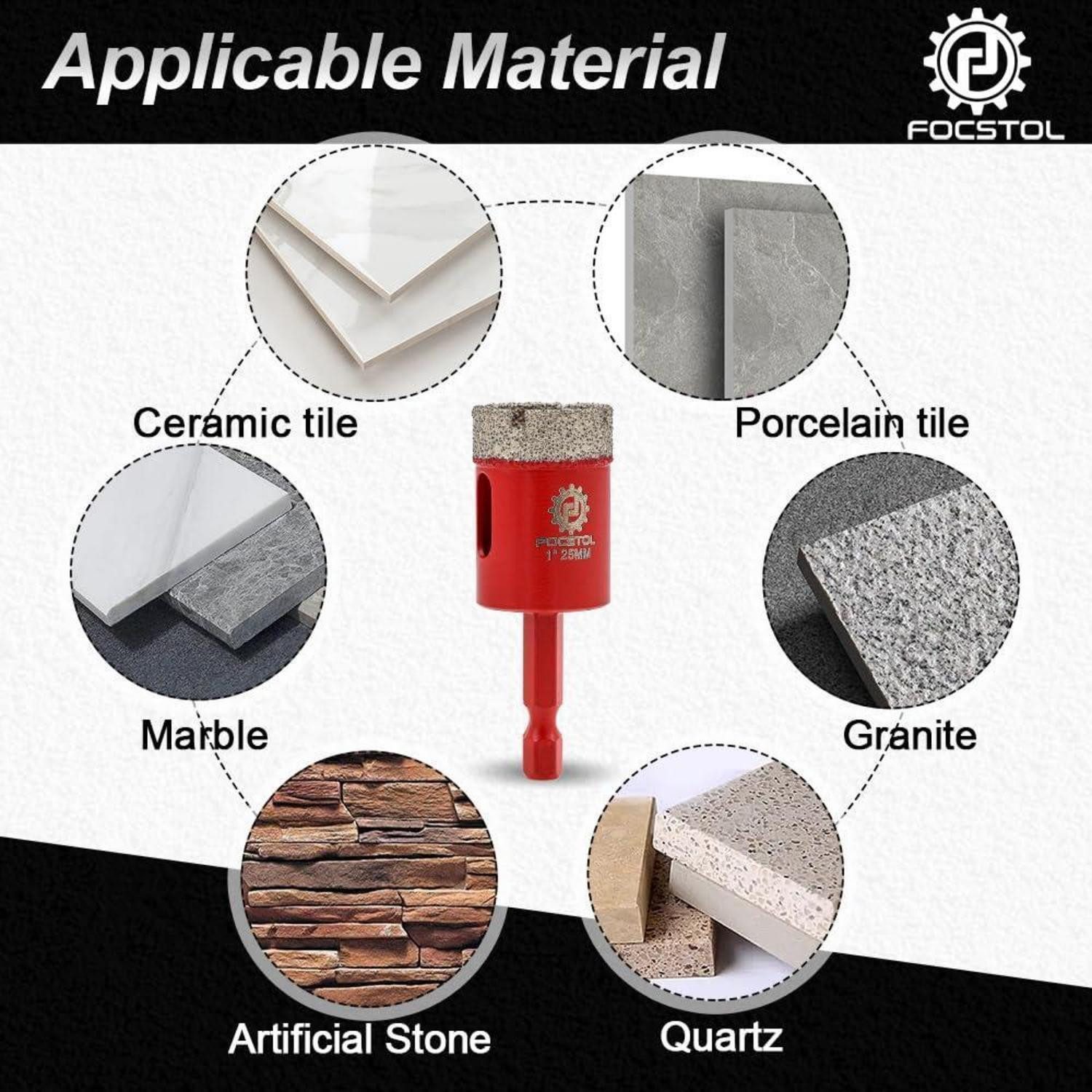 LuxusKollektion Fliesenbohrer Fliesenbohrer Diamant 25mm 2Stück Sechskantschaft Keramik 25mm*2