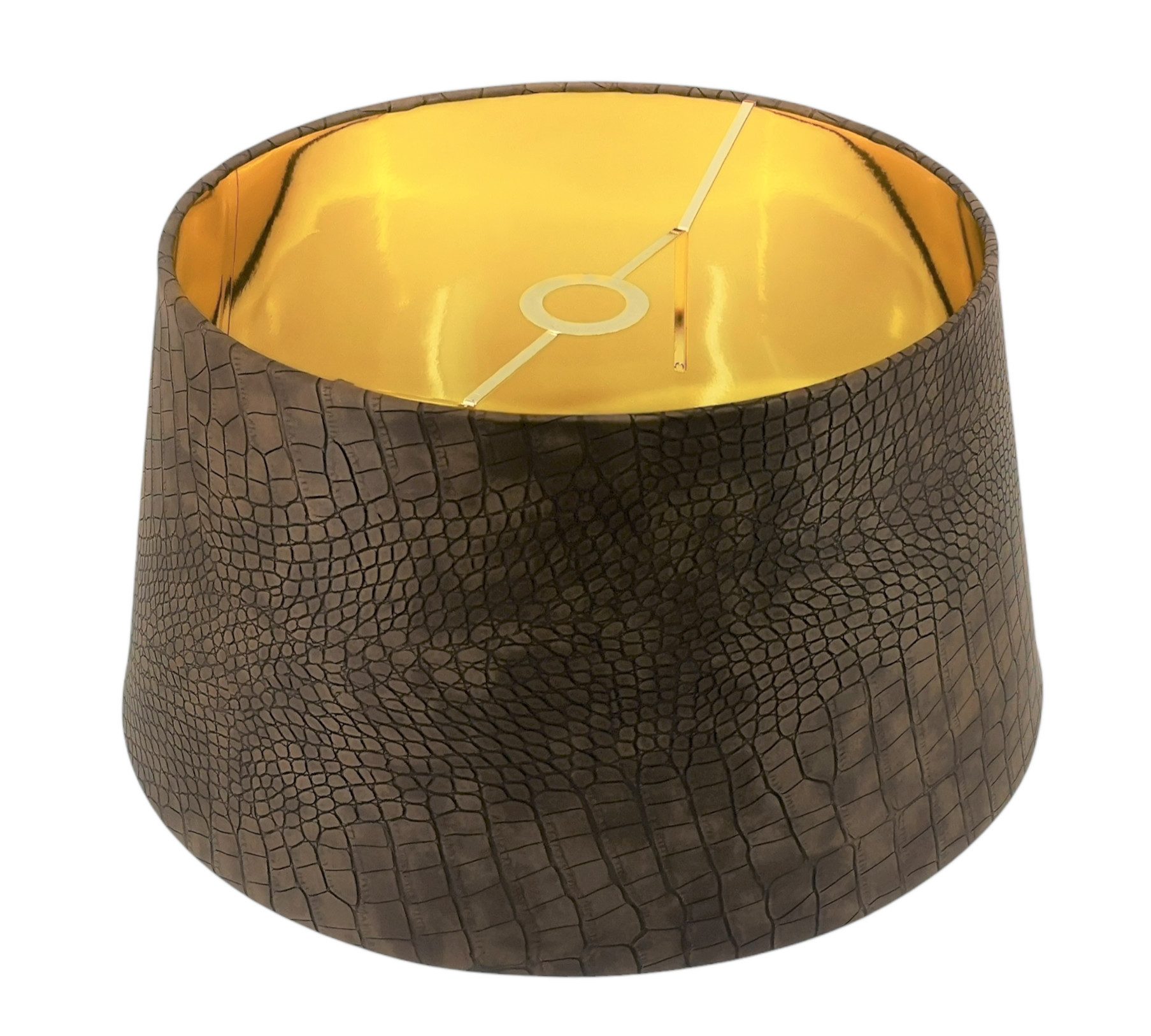 AMBIENTE-LEBENSART.DE Lampenschirm Designer Lampenschirm Kaiman Optik Leder günstig online kaufen