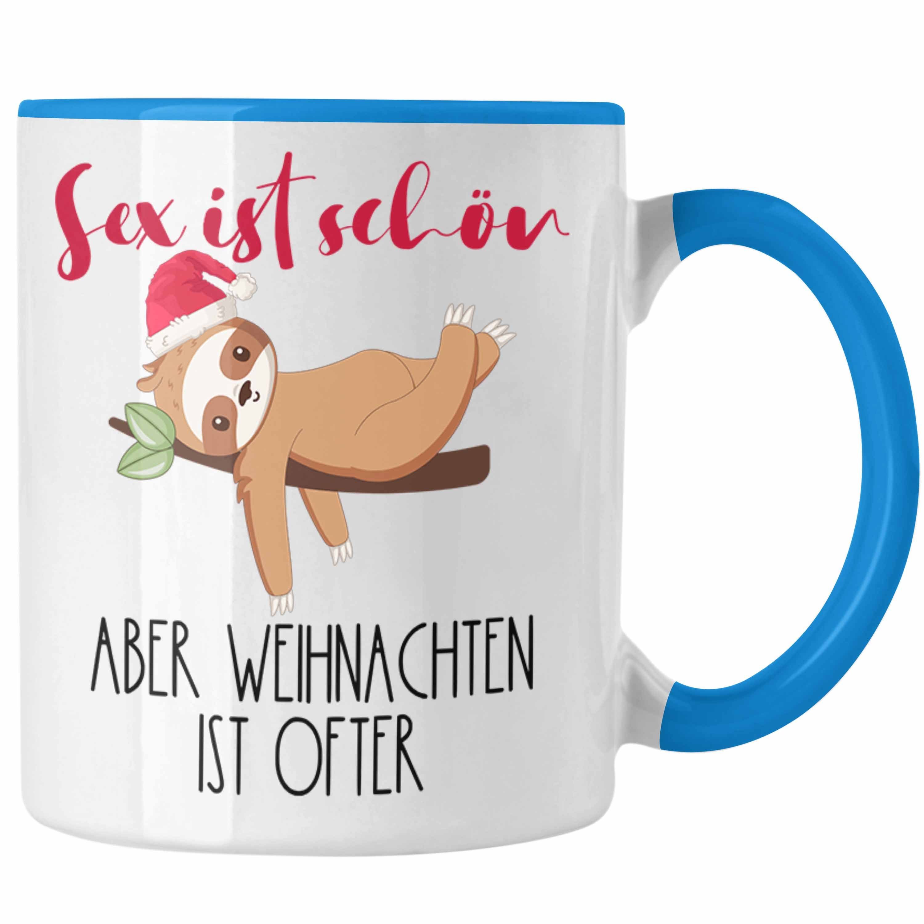 Trendation Hu Geschenk Tasse Schön Freunde Weihnachten Aber S** Tasse Öfter Ist Blau mit Ist