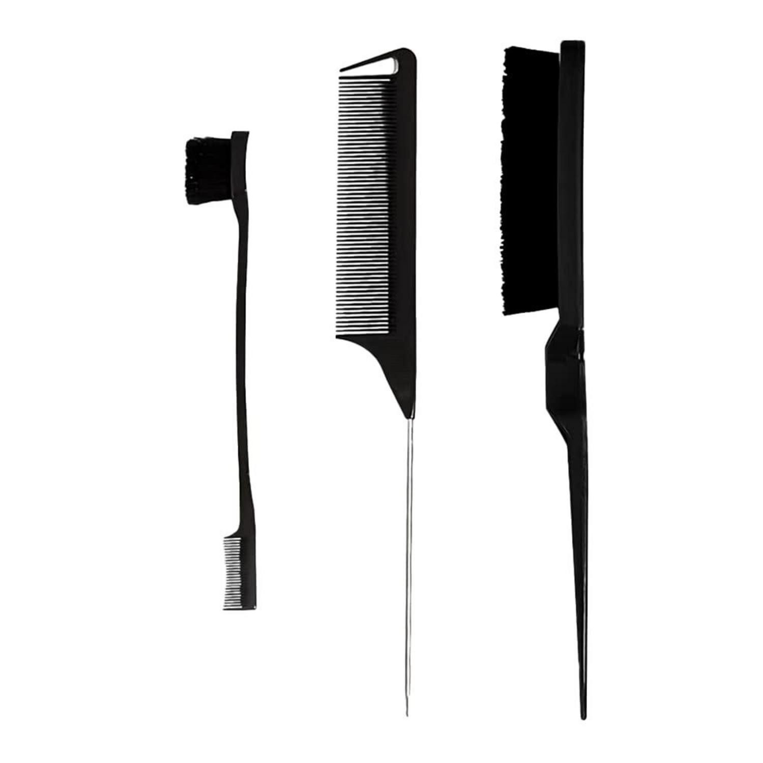 LuxusKollektion Расчески-Set 3-Teiliges Haarkamm Set Doppelkantenkamm Rattenschwanz Borsten