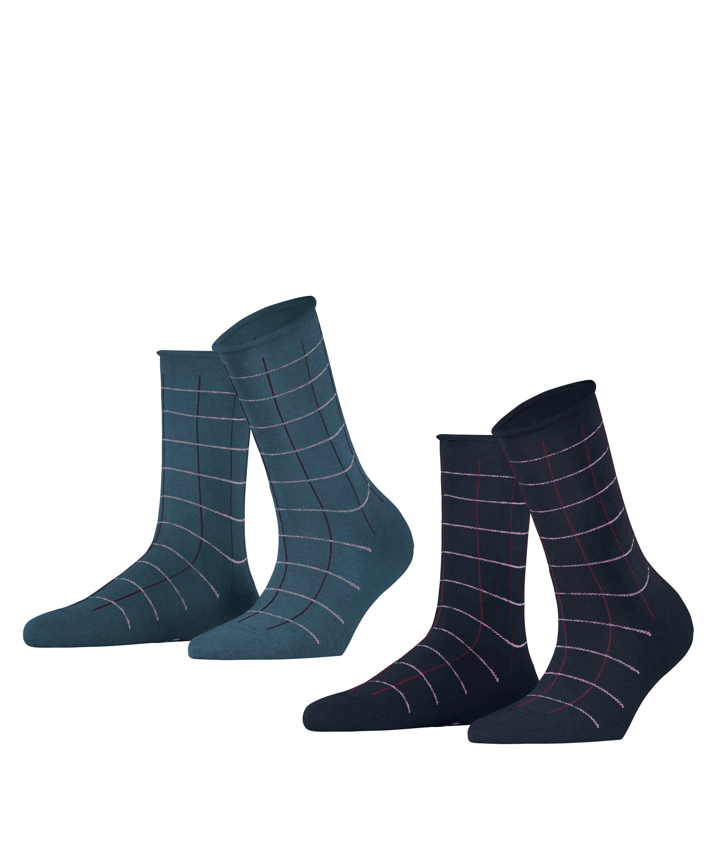 Esprit Socken Checks 2-Pack (2-Paar) mit Bio-Baumwolle