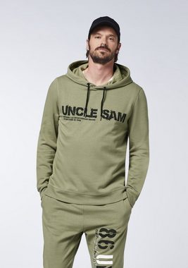 Uncle Sam Kapuzensweatshirt mit Label-Frontprint
