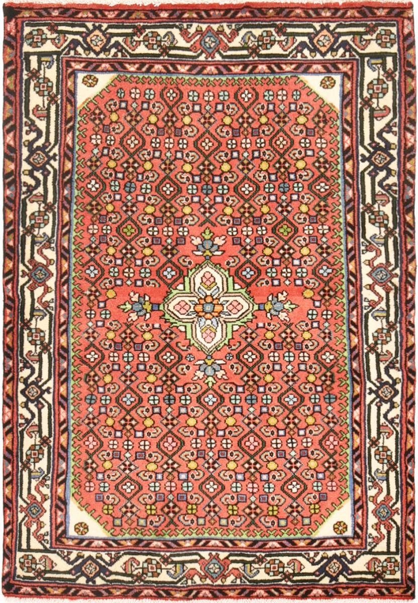 Orientteppich Hamadan 92x131 Handgeknüpfter Orientteppich / Perserteppich, Nain Trading, rechteckig, Höhe: 8 mm