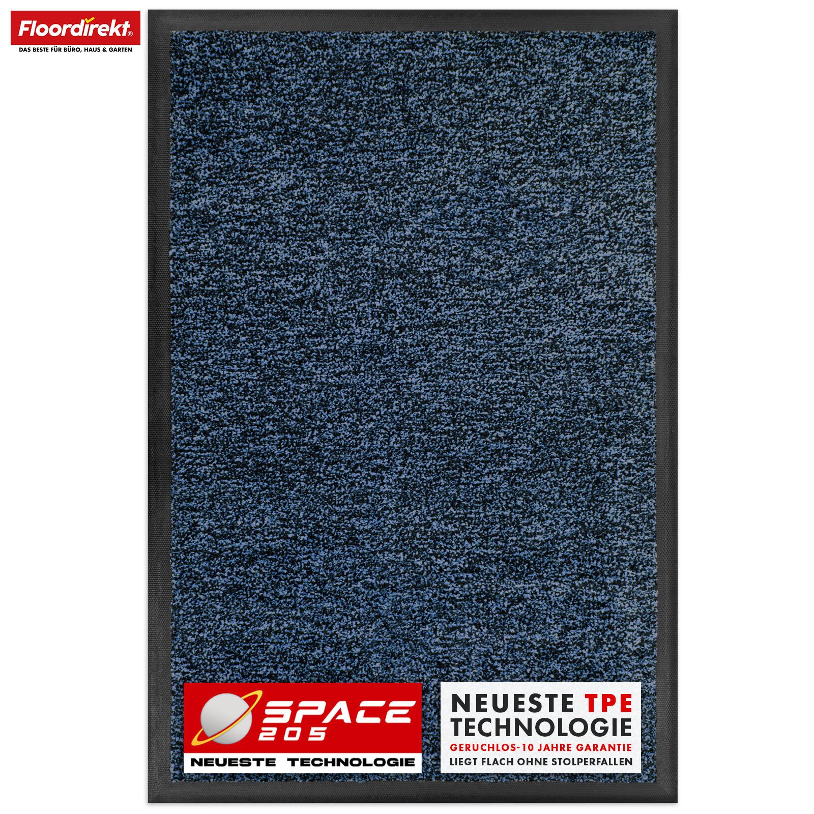 Floordirekt Fußmatte Space, Schmutzfangmatte hochabsorbierend - Matte Eingangsbereich, langlebig & rutschfest - Fußmatte innen/Schmutzfangmatte außen