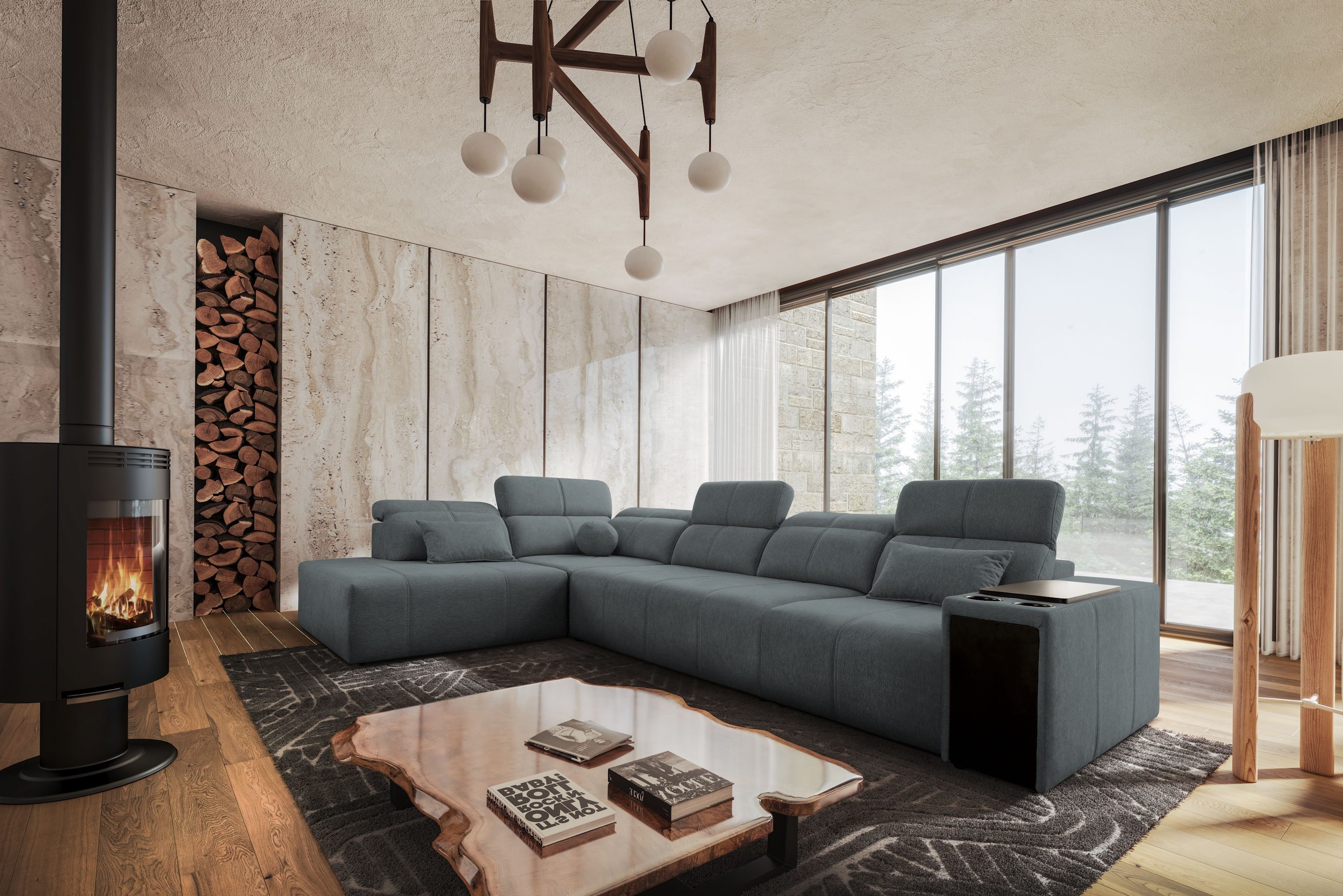 Kaiser Möbel Ecksofa L-fom Mindy XI mit Schlaffunktion, Stoff Verita, mit Relaxfunktion