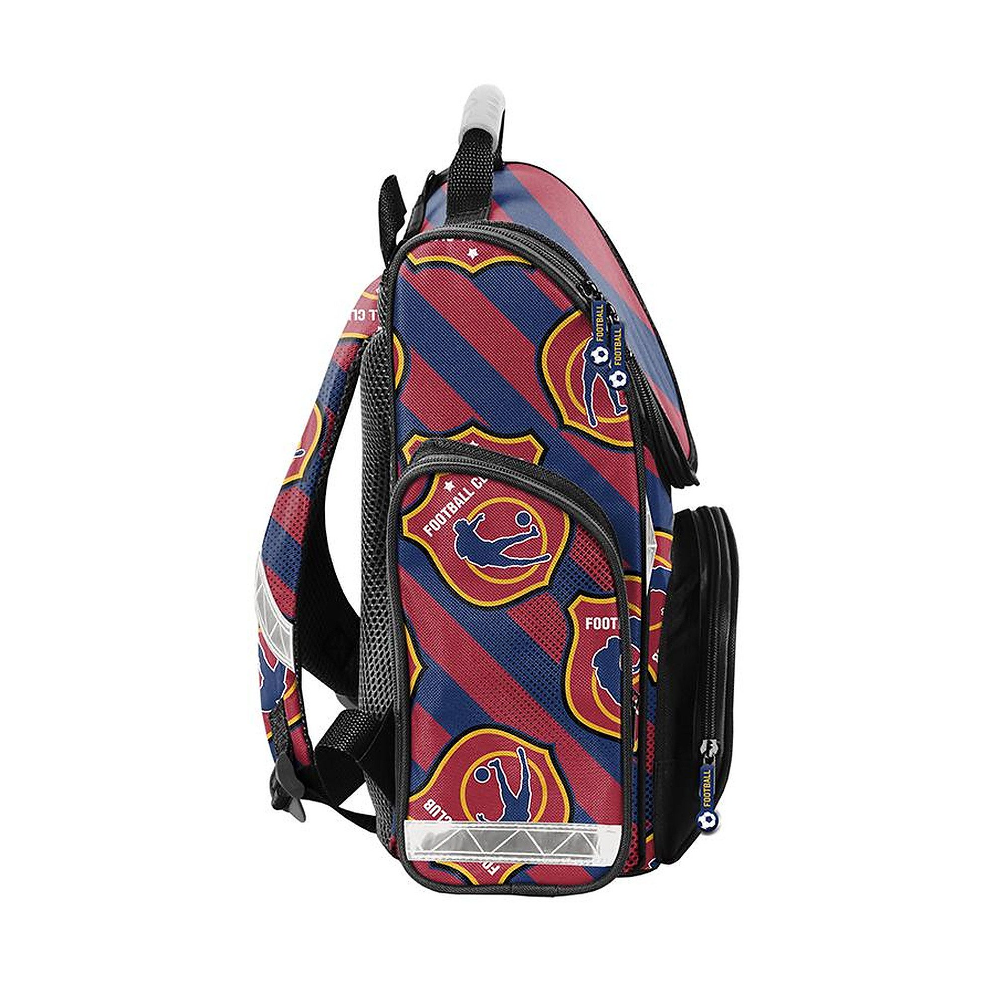 PASO Schulrucksack Mega-Set Football Club 5-tlg. (Schulset, 5-tlg), Rucksack + Turnbeutel + Federmäppchen + Lunchbox + Trinkflasche