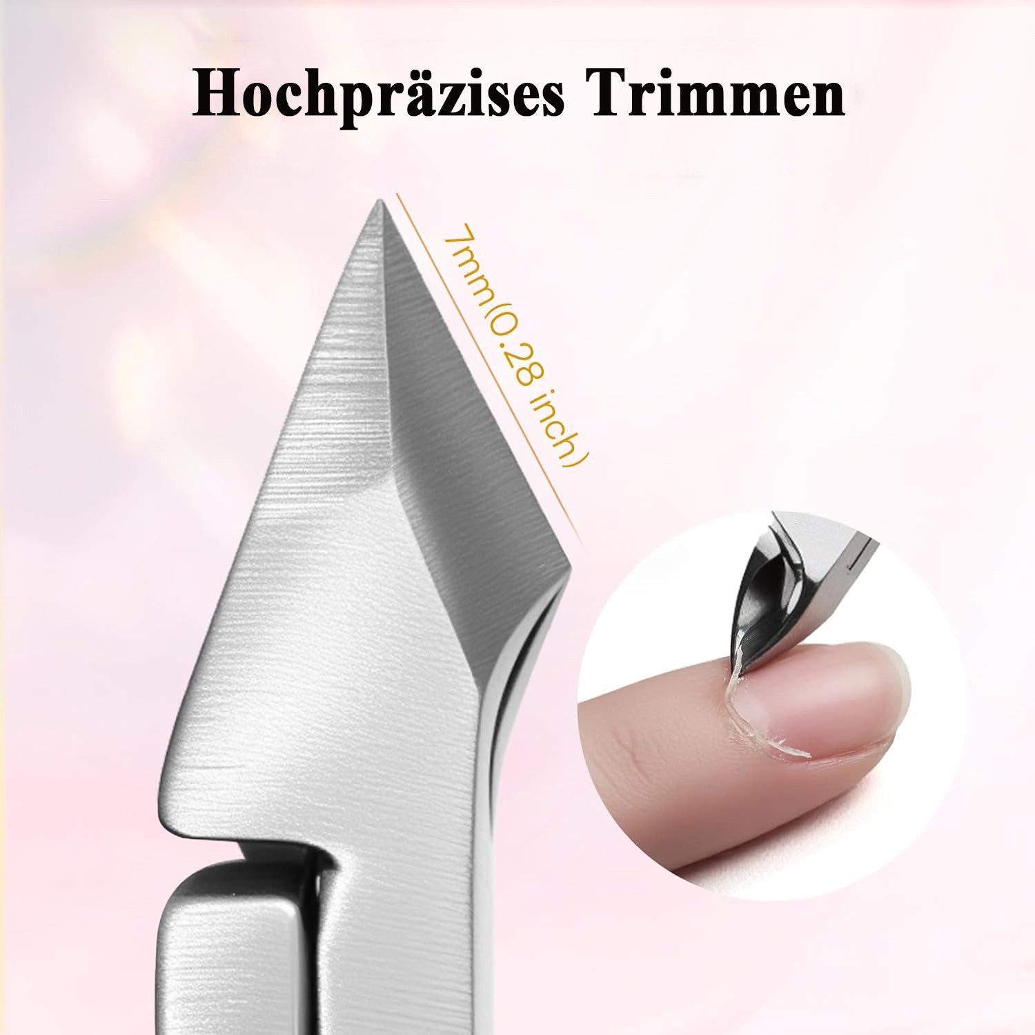 TUWENA Nagelhautzange 3 Stück Nagelhautzange & Nagelhautentferner Set für Saubere Nägel