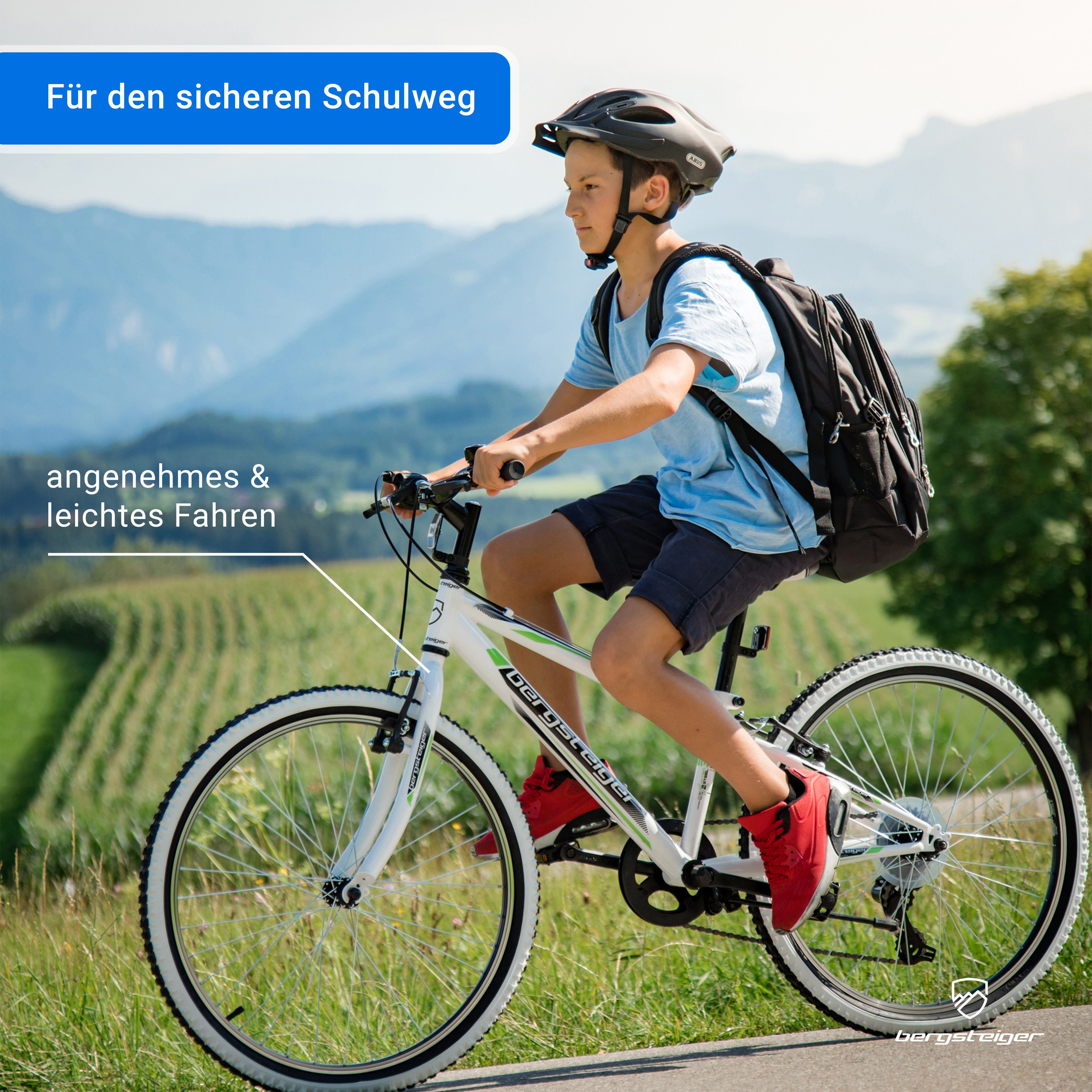 bergsteiger Kinderfahrrad Kansas 20, 24 Zoll, 6, 7, 8, 9, 10, 11 Jahre, Mädchen, Jungen, 6 Gang Shimano Tourney RD-TY300 Schaltwerk, Kettenschaltung, V-Brakes