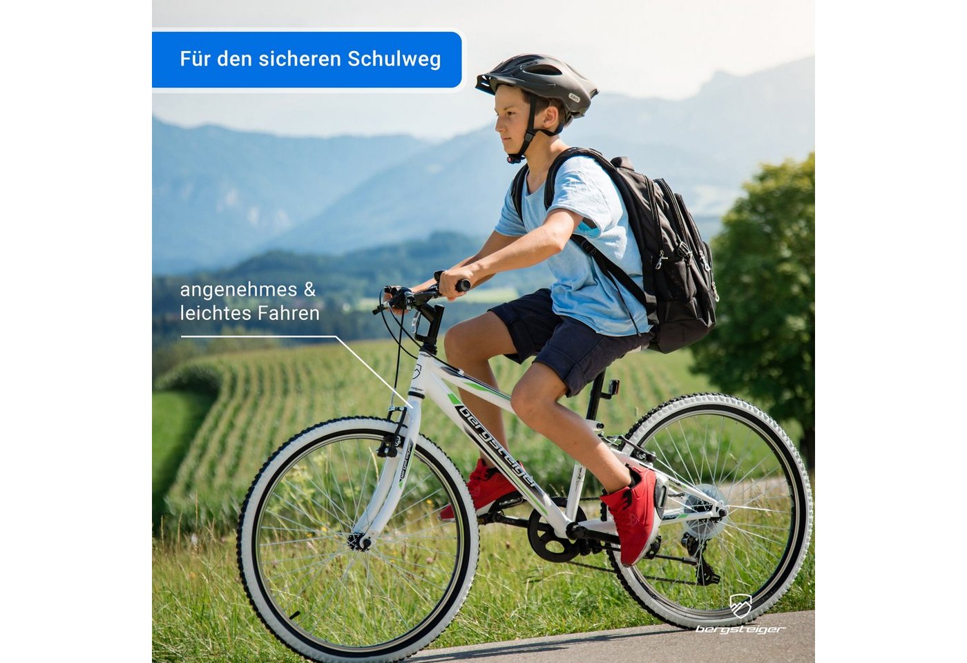 Thumbnail - bergsteiger Kinderfahrrad Kansas 20, 24 Zoll, 6, 7, 8, 9, 10, 11 Jahre, Mädchen, Jungen, 6 Gang Shimano Tourney RD-TY300...