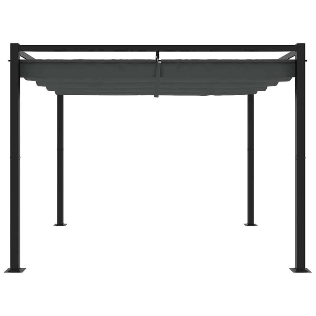 vidaXL Partyzelt Gartenpavillon mit Ausziehbarem Dach Anthrazit 3x3 m Stahl