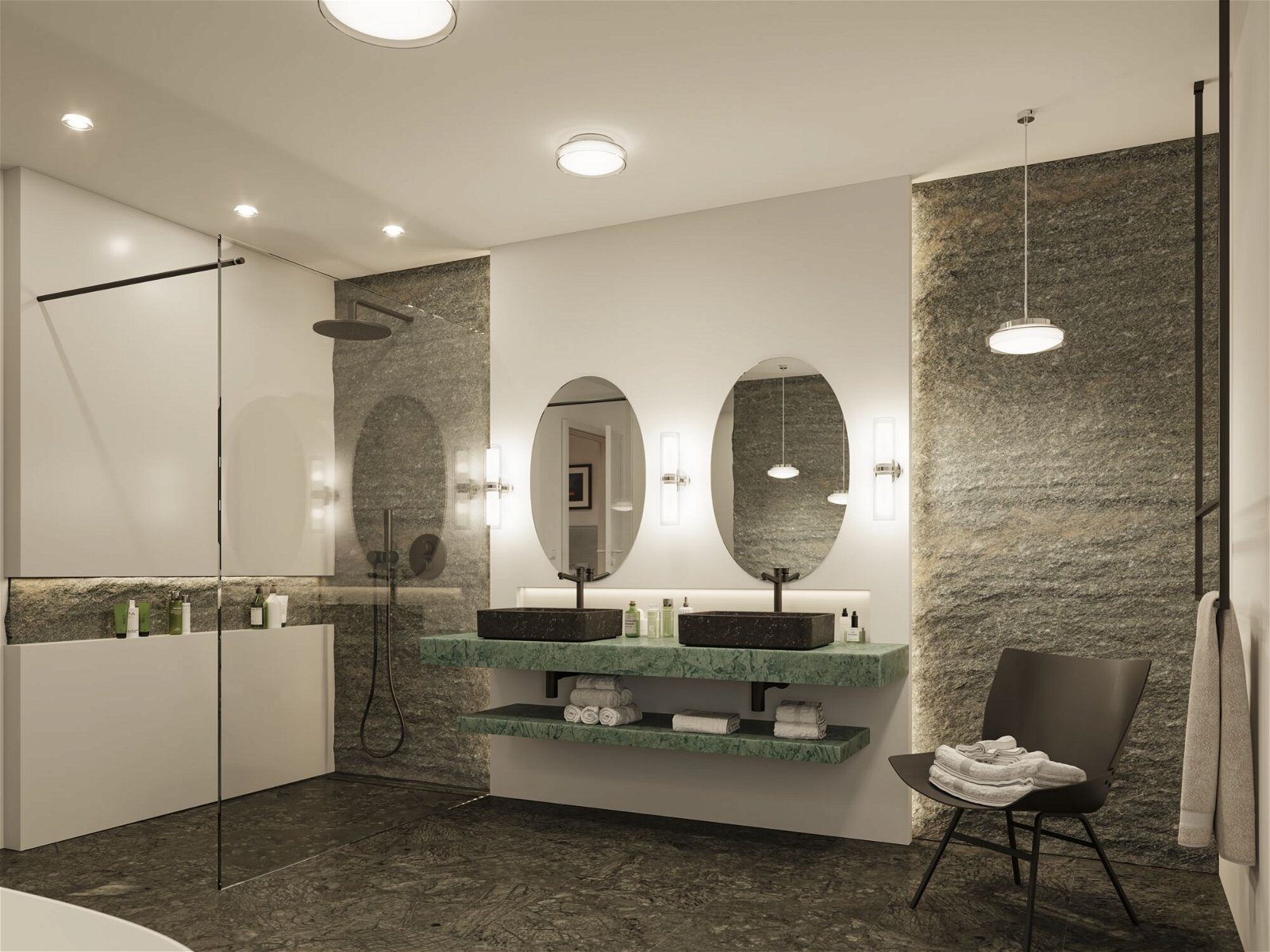 Bathroom Chrom Selection IP44 Glas/Metall, 230V ohne Paulmann E14 max. Leuchtmittel, Luena Wandleuchte 2x20W