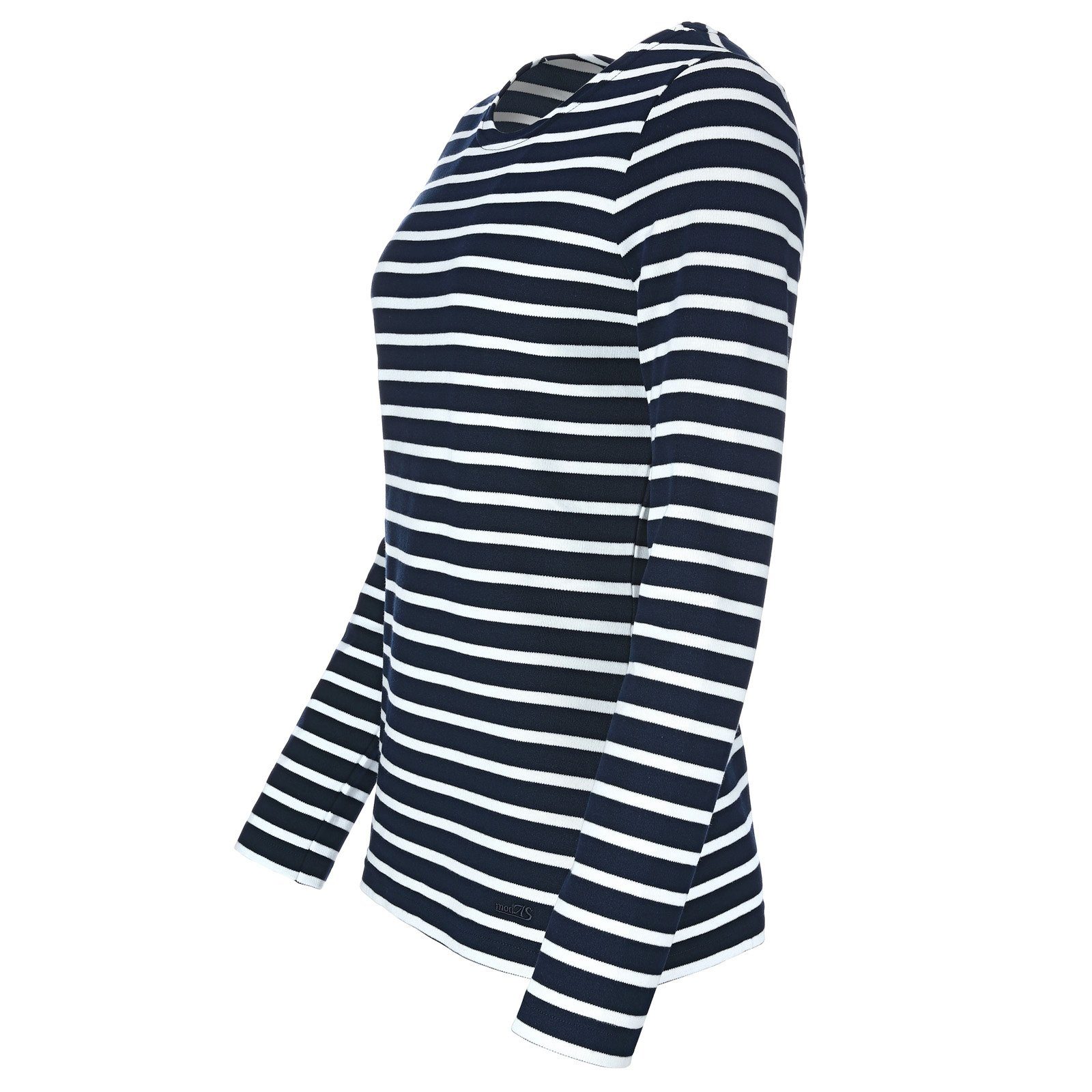 modAS Langarmshirt Damen Bretonisches Streifenshirt 25904 Langarm - Sweatshirt gestreift Shirt gestreift aus Baumwolle, Rundhalsausschnitt, femininer Schnitt