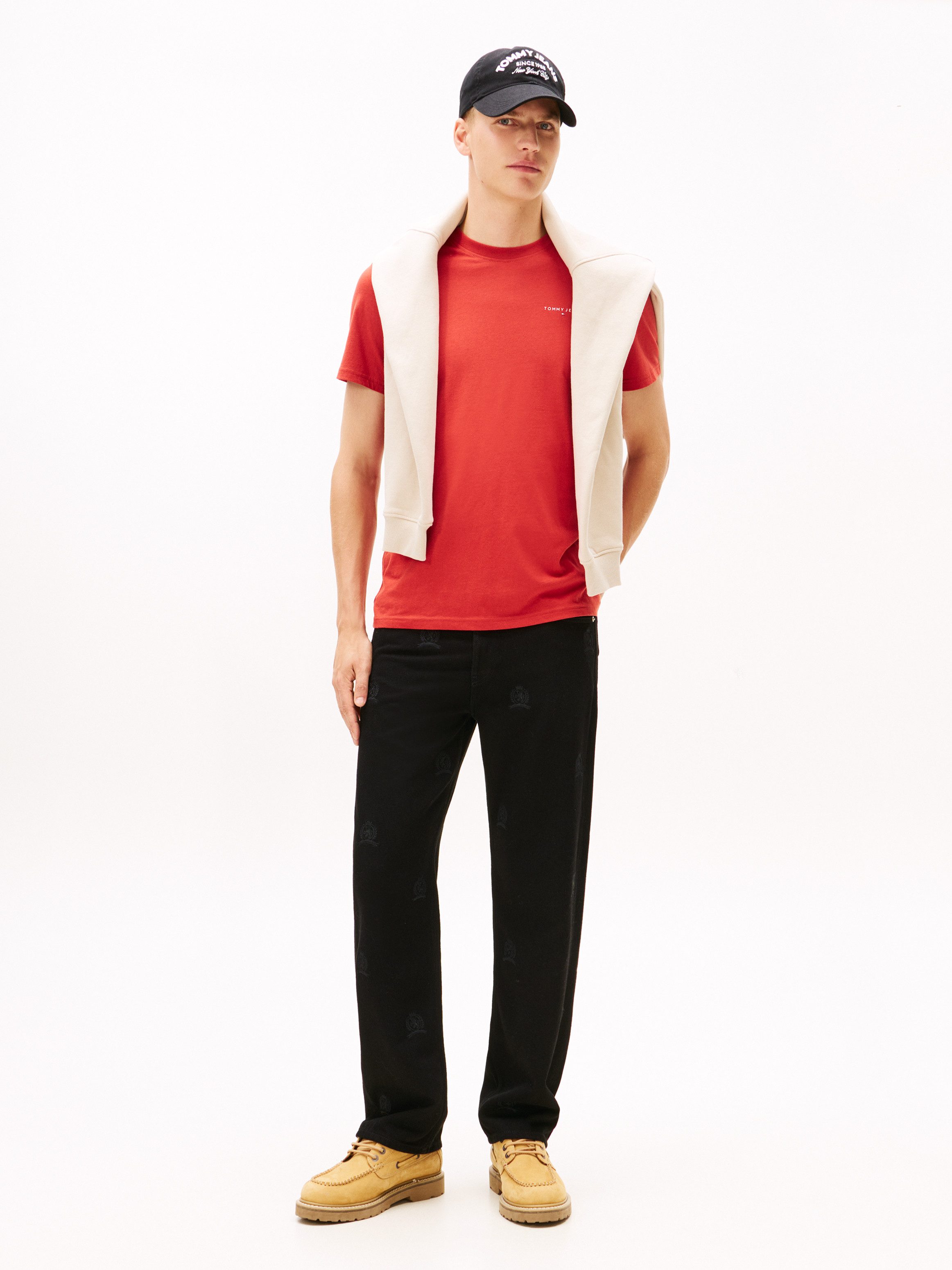 Tommy Jeans T-Shirt TJM SLIM LINEAR CHEST TEE EXT Mit Rundhalsausschnitt – Bild 3 von 5