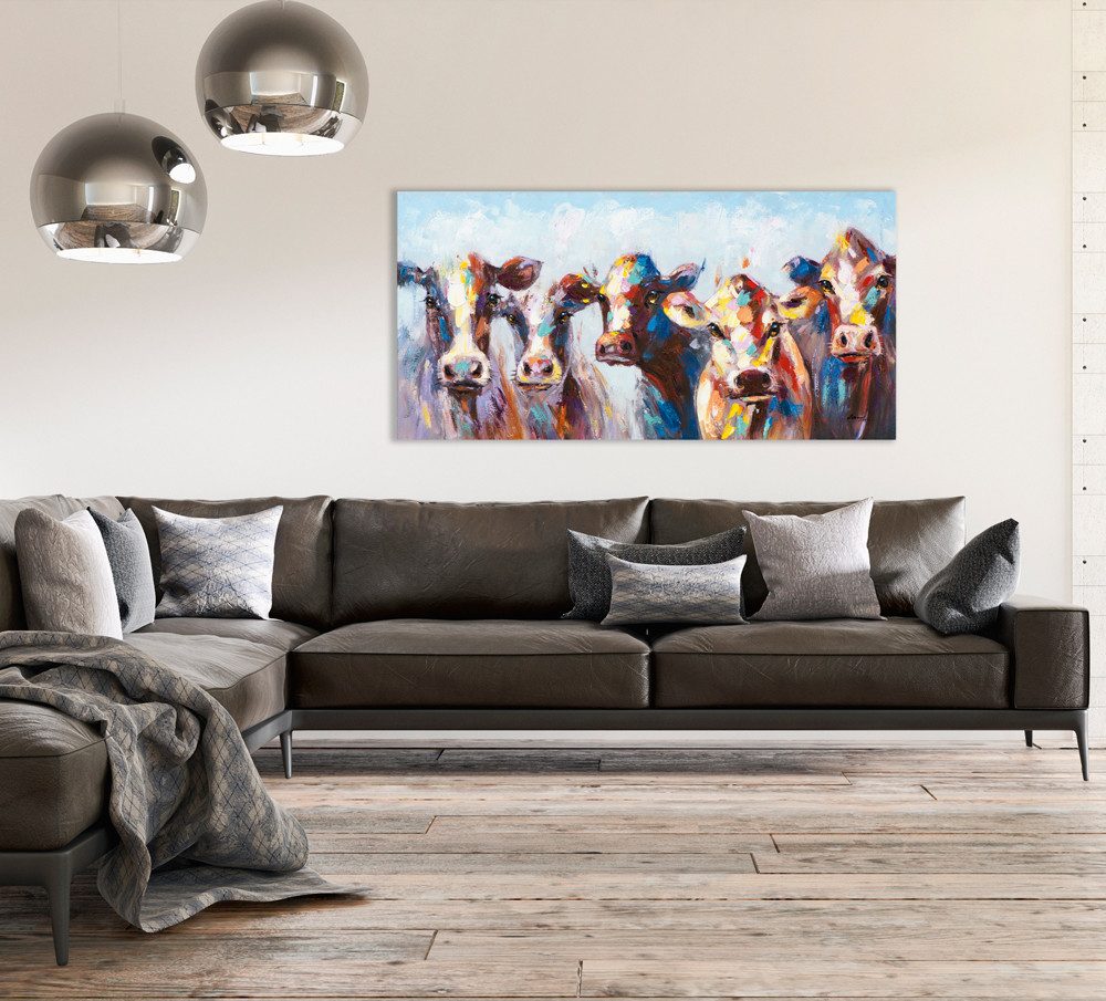 ArtUniverse Gemälde Bunte Kühe 70 x günstig online kaufen