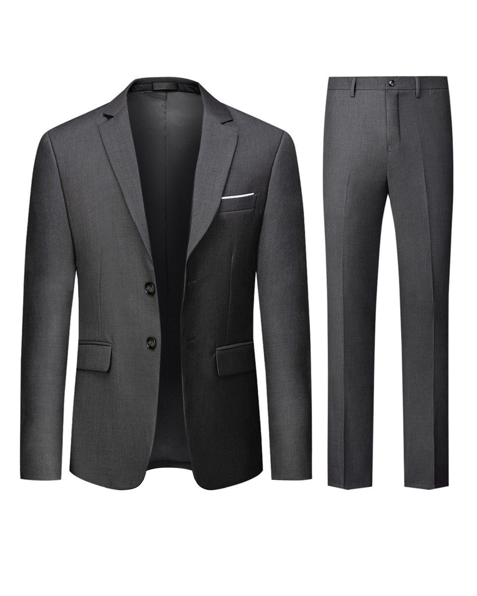 Allthemen Anzug (2 tlg, Sakko & Hose) Herren Anzug Slim Fit Einreihig Businessanzug mit 2 Knöpfen