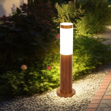 etc-shop Sockelleuchten, Leuchtmittel nicht inklusive, Wegeleuchten Außen Edelstahl Standleuchte Garten Terrassenlampe