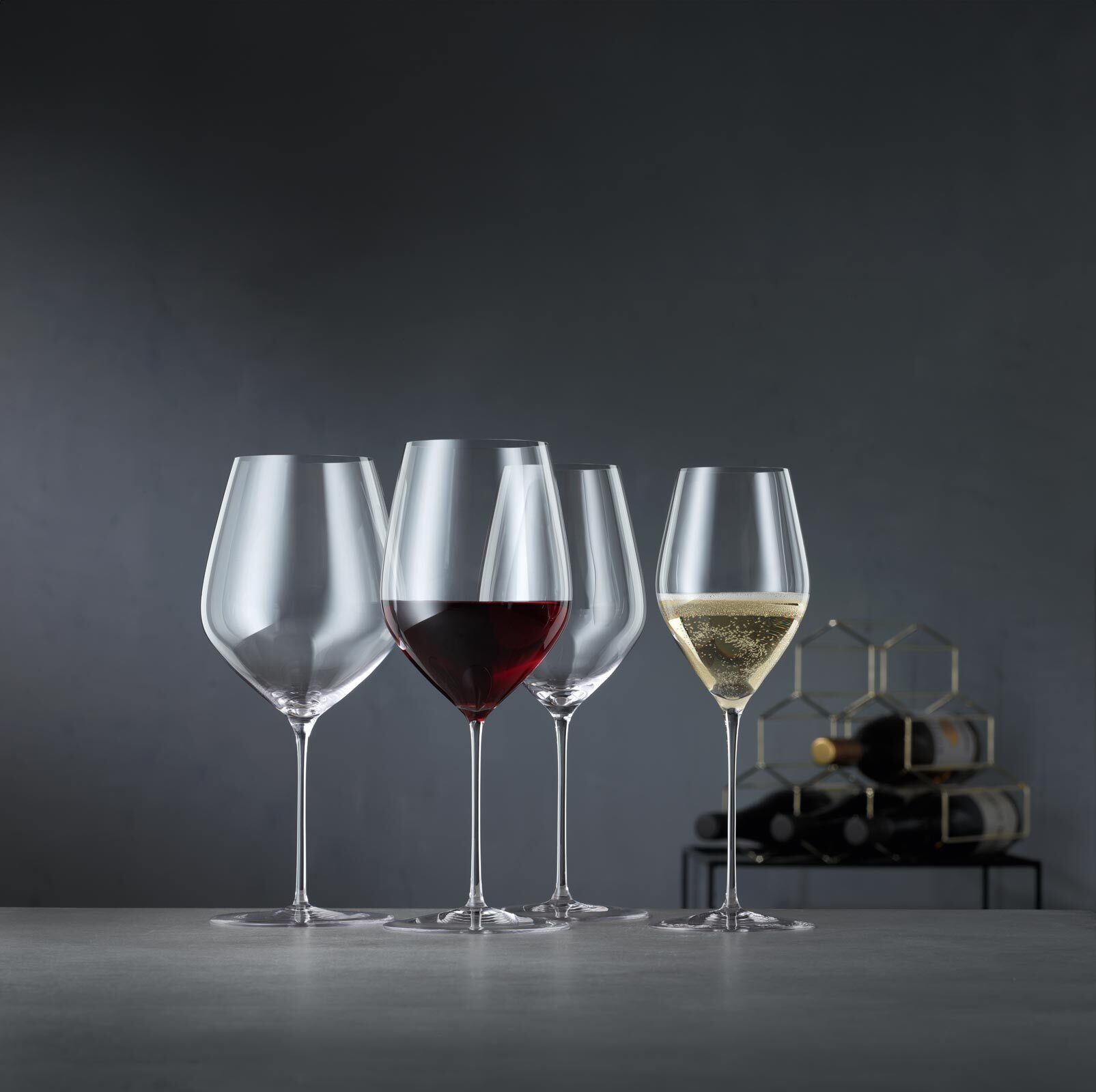 SPIEGELAU Rotweinglas Hi-Lite Bordeauxgläser 650 ml 2er Set, 2-tlg., Glas