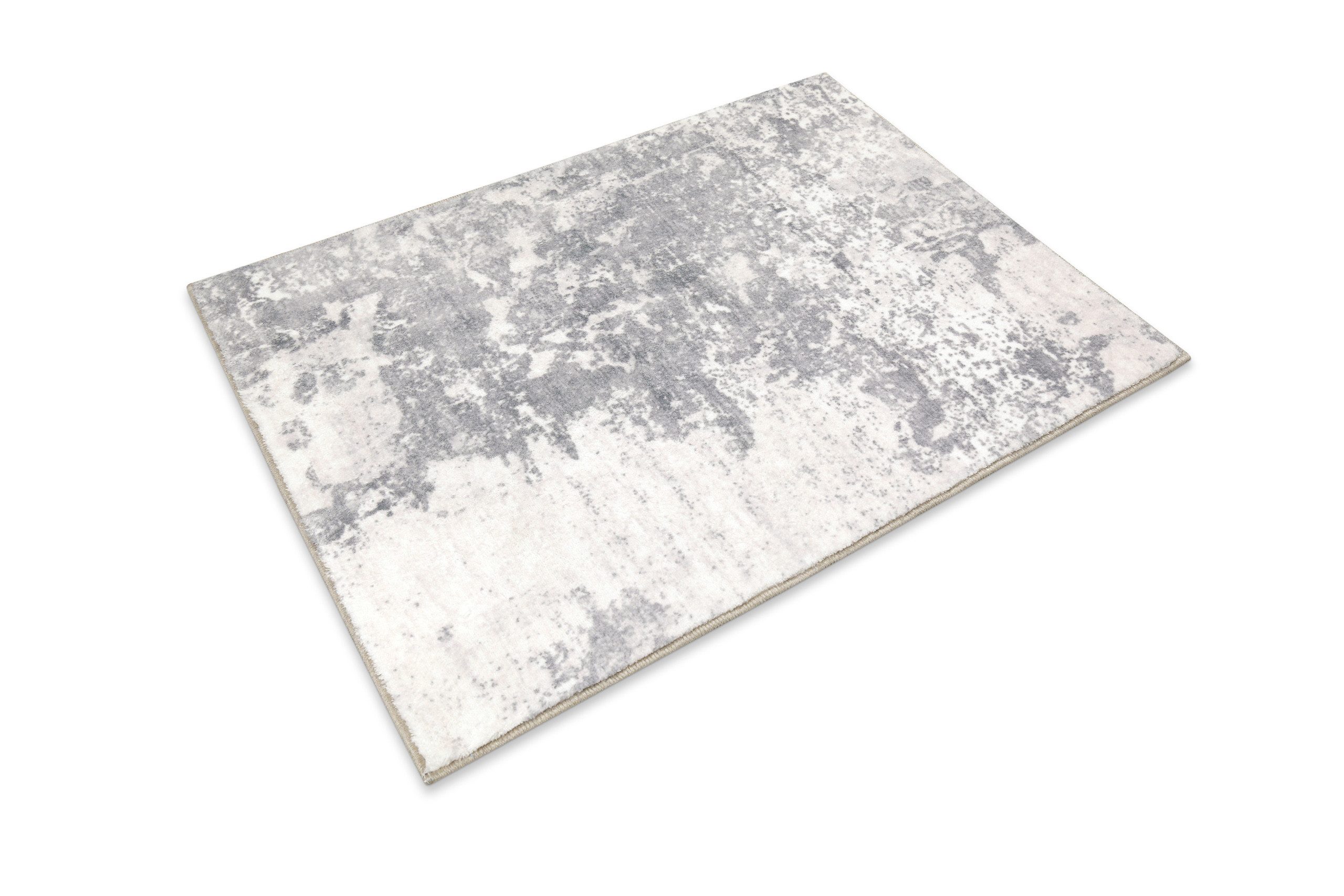 Wecon home Badematte Samu, Höhe 5 mm, Polyester, rechteckig, Marmor Design, waschbar, rutschfest, schnell trocknend, Badteppich