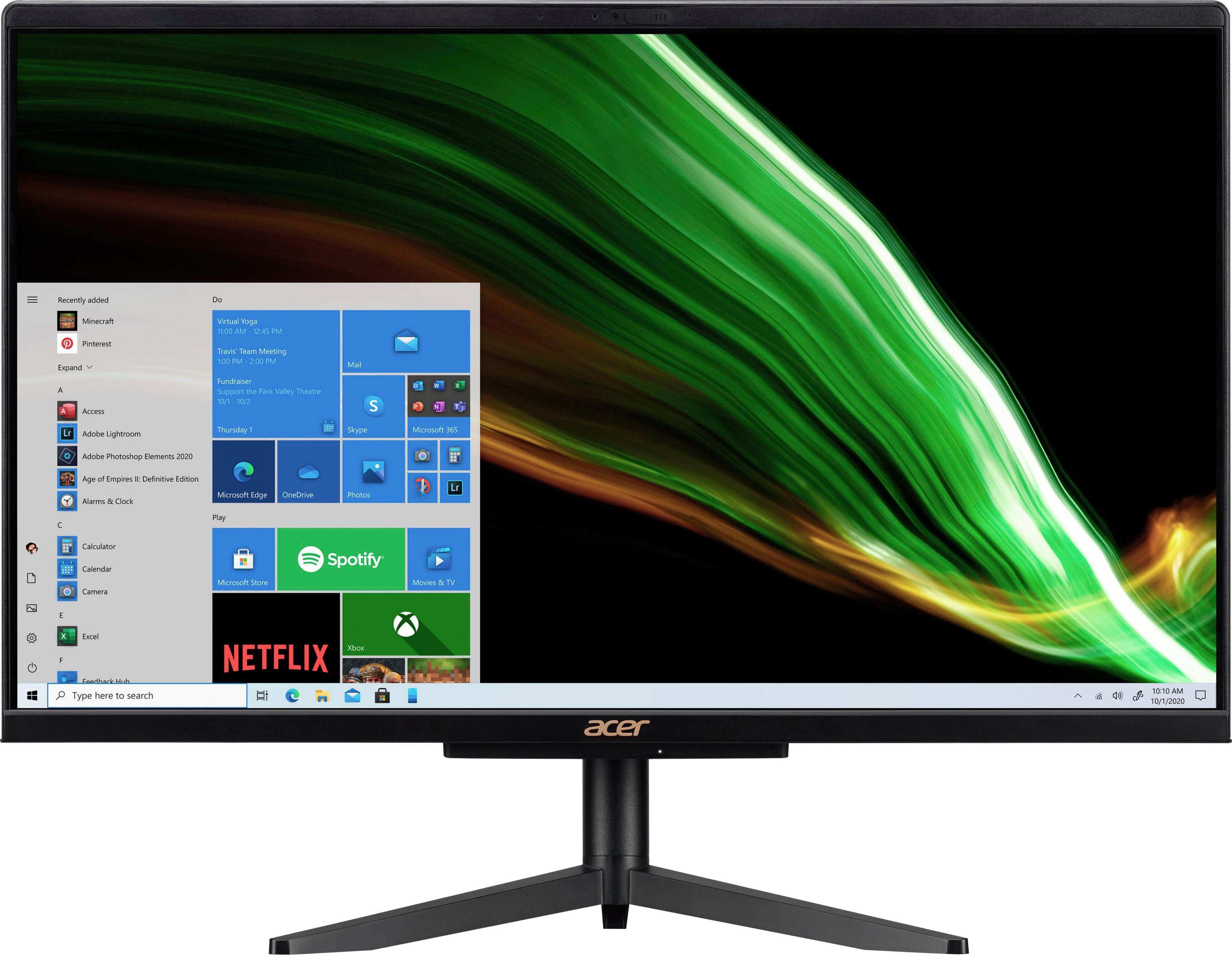 Acer Aspire C24-1600 All-in-One PC Intel Zoll, GB 8 (23,8 N6005, 512 Graphics, RAM, SSD, Luftkühlung) UHD GB Pentium