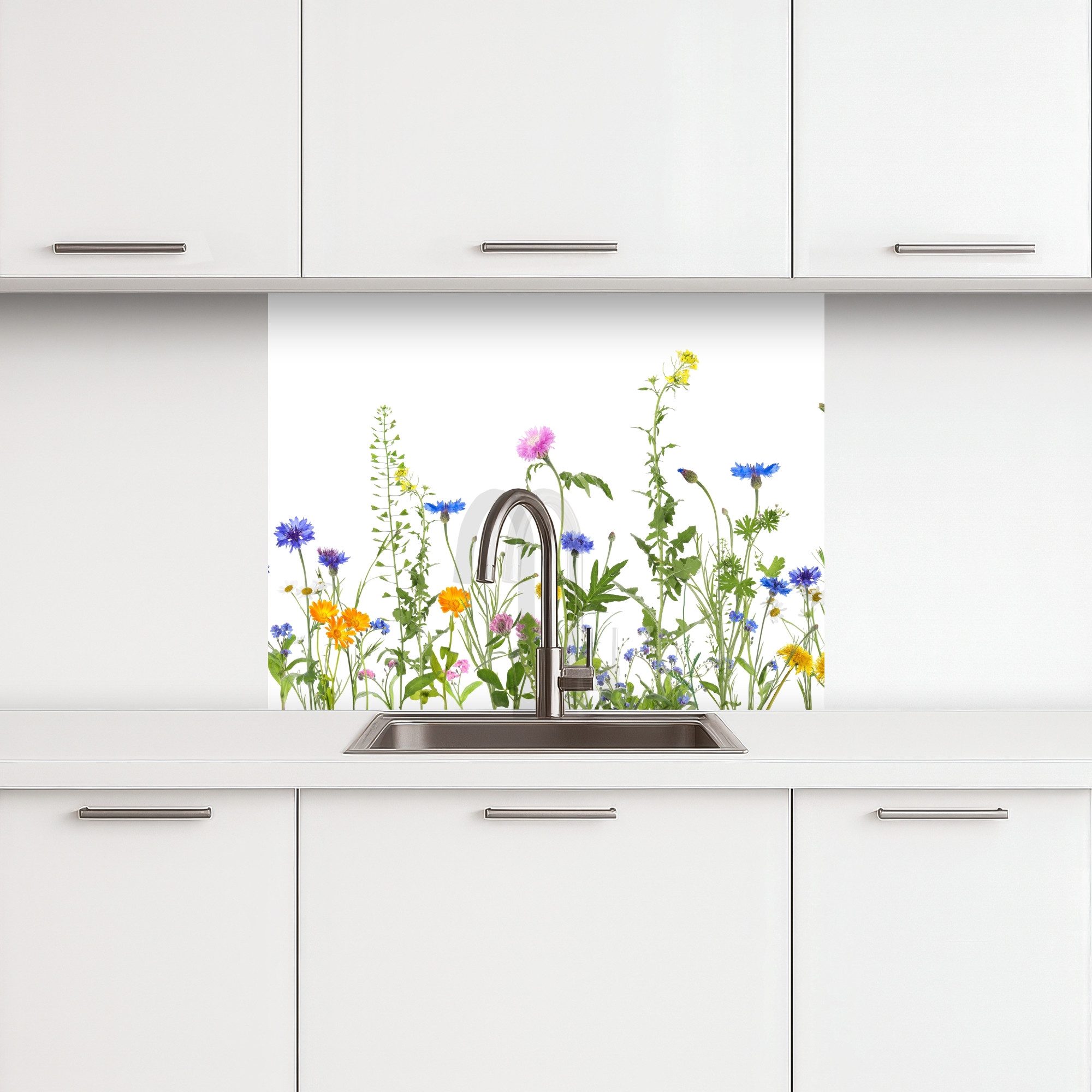 KitchenYeah Küchenrückwand selbstklebend Blumen - Feldblumen - Frühling, (1 günstig online kaufen