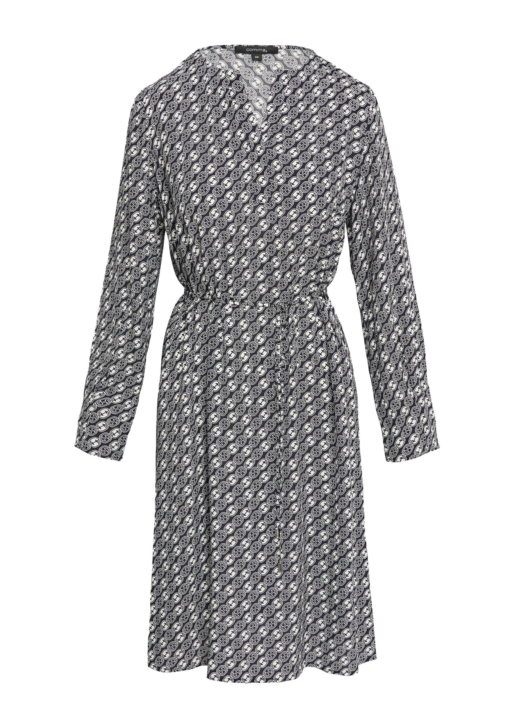 comma Midikleid Kleid Crêpe-Kleid mit Icon-Muster