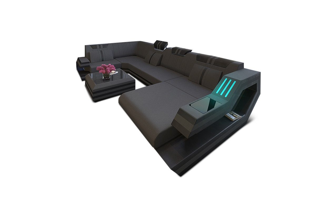 Sofa Dreams Wohnlandschaft Stoff Polstersofa Sofa Ravenna U Form M Mikrofaser Stoffsofa, Couch wahlweise mit Bettfunktion