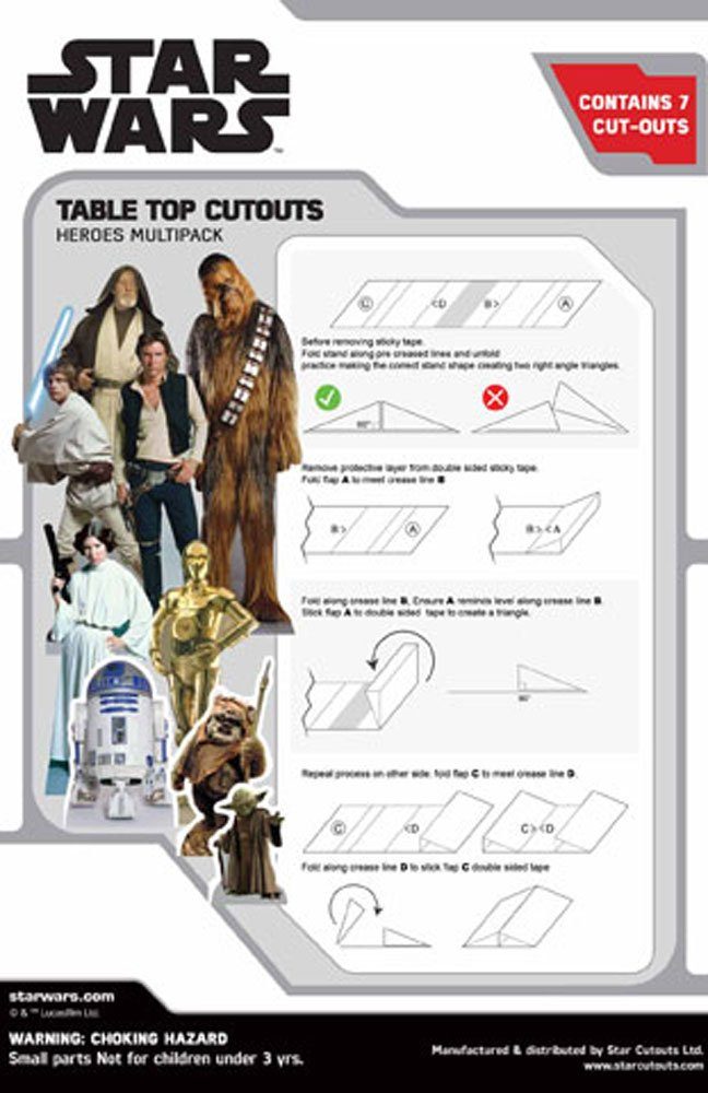 Dekofigur Star Heroes 9 Table Tops - Tischaufsteller 20x30 cm - Pappaufsteller der kleine Grösse - - Wars empireposter