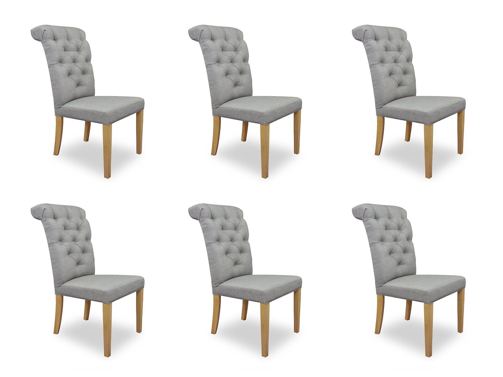 JVmoebel Stuhl, 6x Stühle Stuhl Polster Design Lounge Sitz Lehn Garnitur Sessel Chesterfield Neu