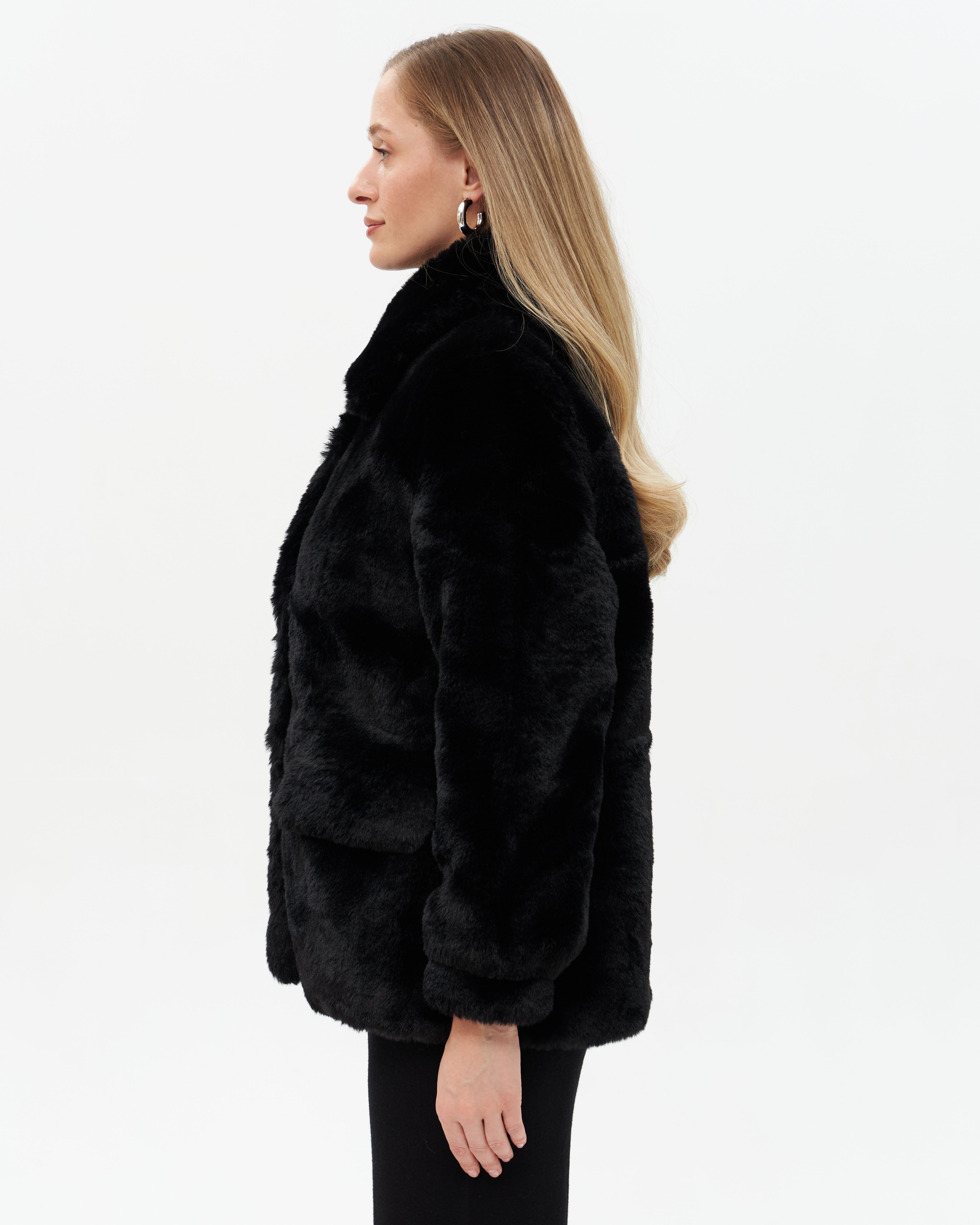 Passioni Fellimitatjacke Kunstfelljacke mit Kragen Teddyplüschjacke – Bild 2 von 5