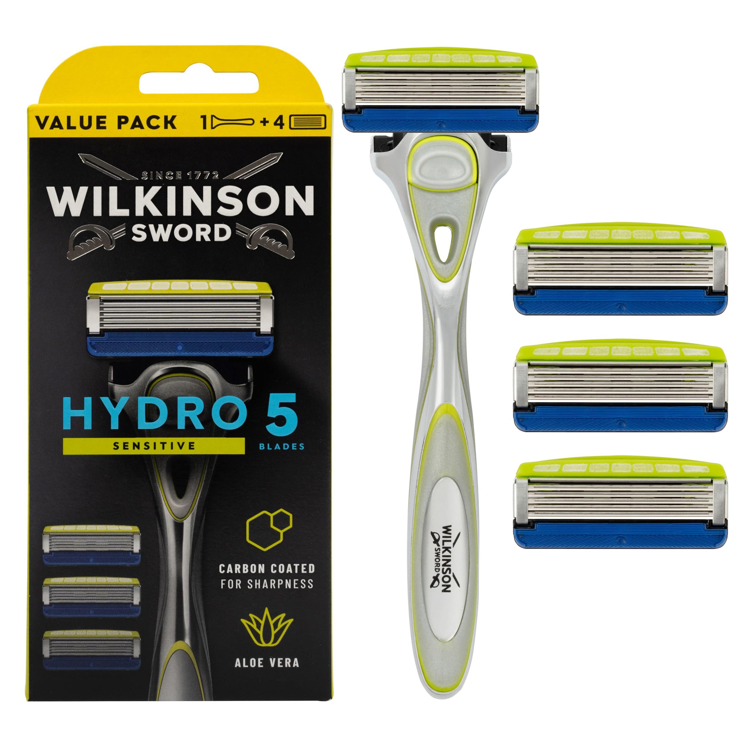 Wilkinson Nassrasierer Wilkinson Sword Hydro 5 Sensitive Rasierer + 4 Ersatzklingen