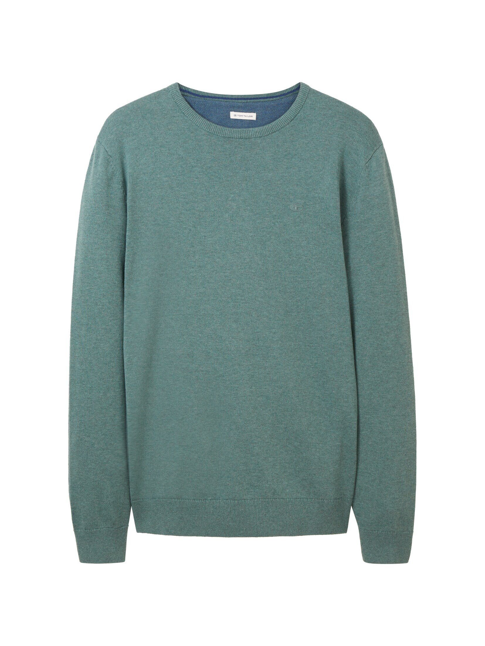 Melierter melange Strickpullover green Strickpullover TAILOR dust TOM