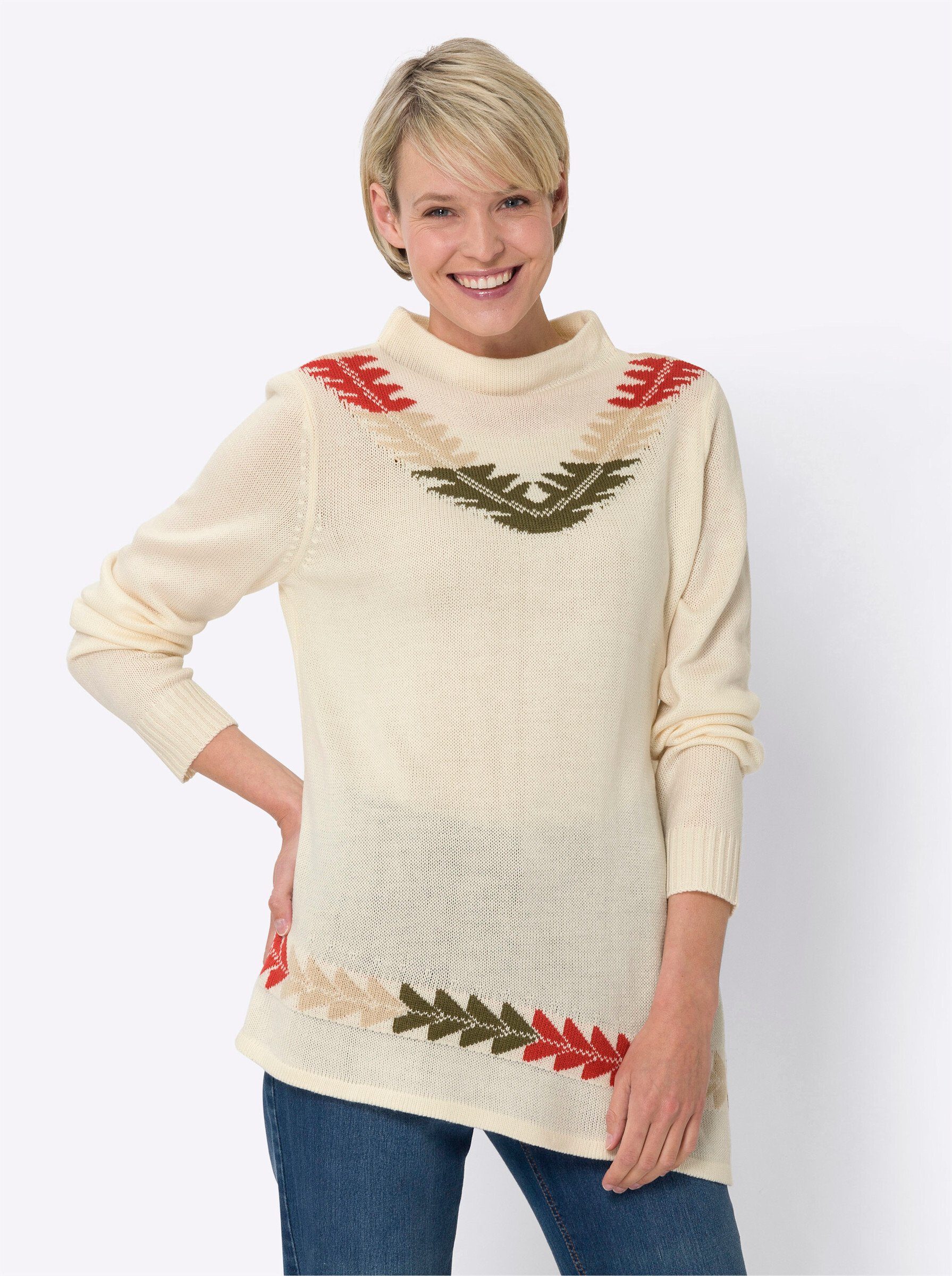 champagner-oliv Strickpullover Sieh an!