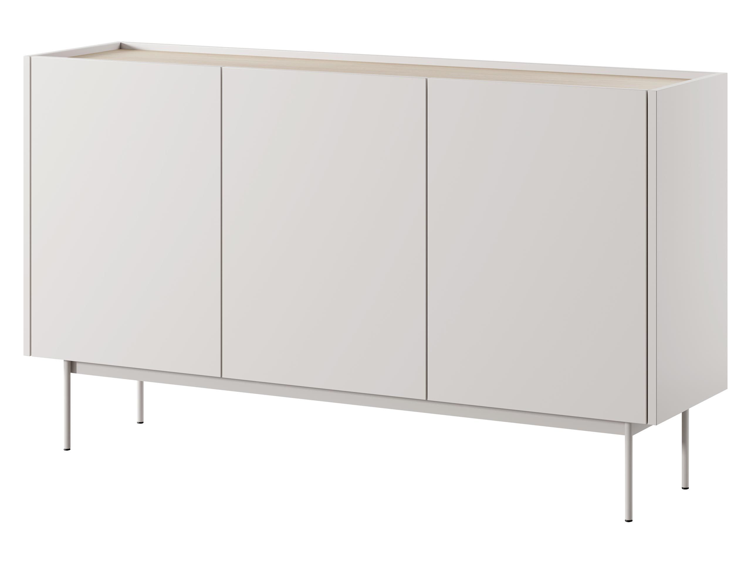 MIRJAN24 Kommode Color K144 (mit drei Drehtüren), Füße aus Metall