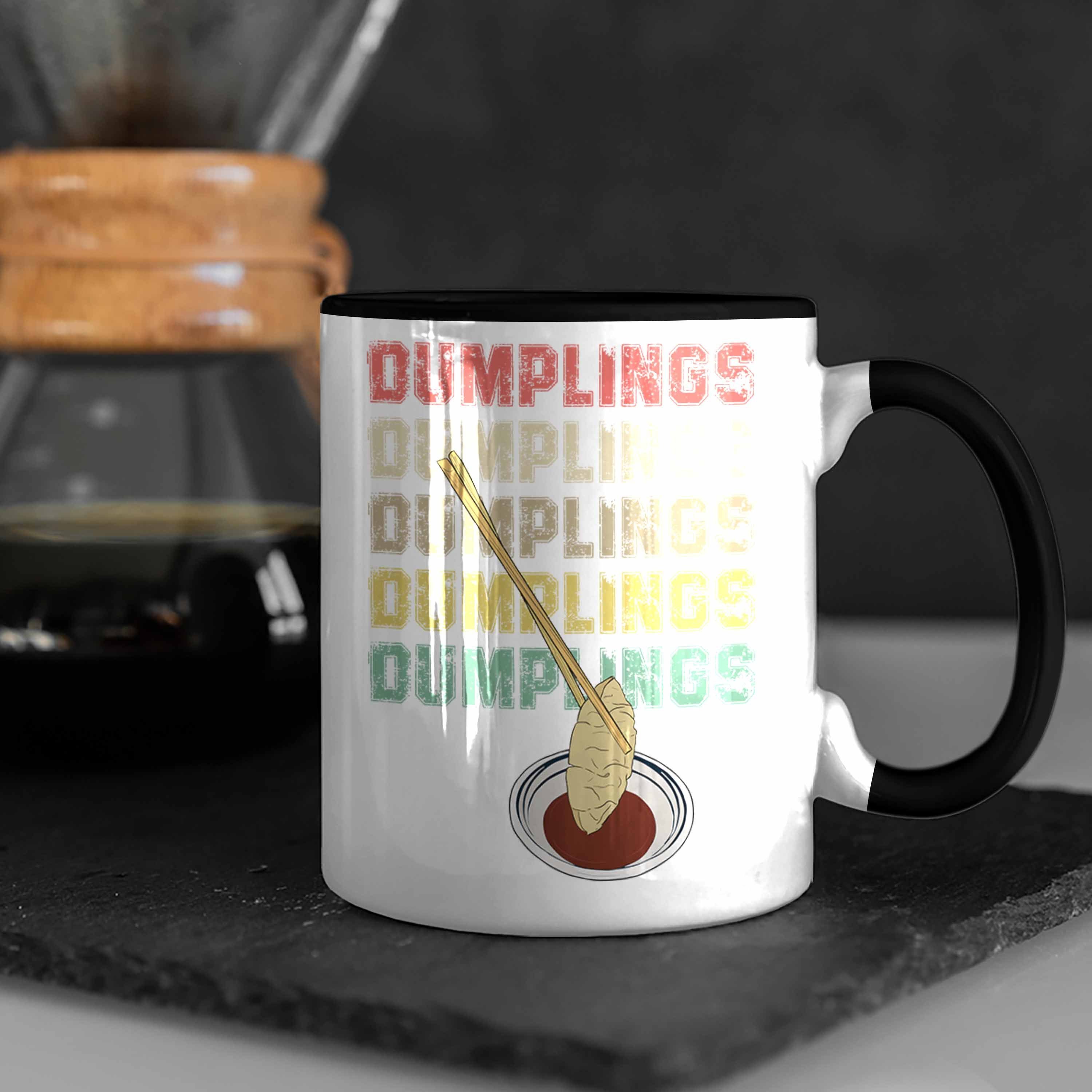 Sushi Asiatisch - Trendation Schwarz Dumpling Tasse Gyozas Trendation Geschenkidee Tasse Geschenk Liebhaber