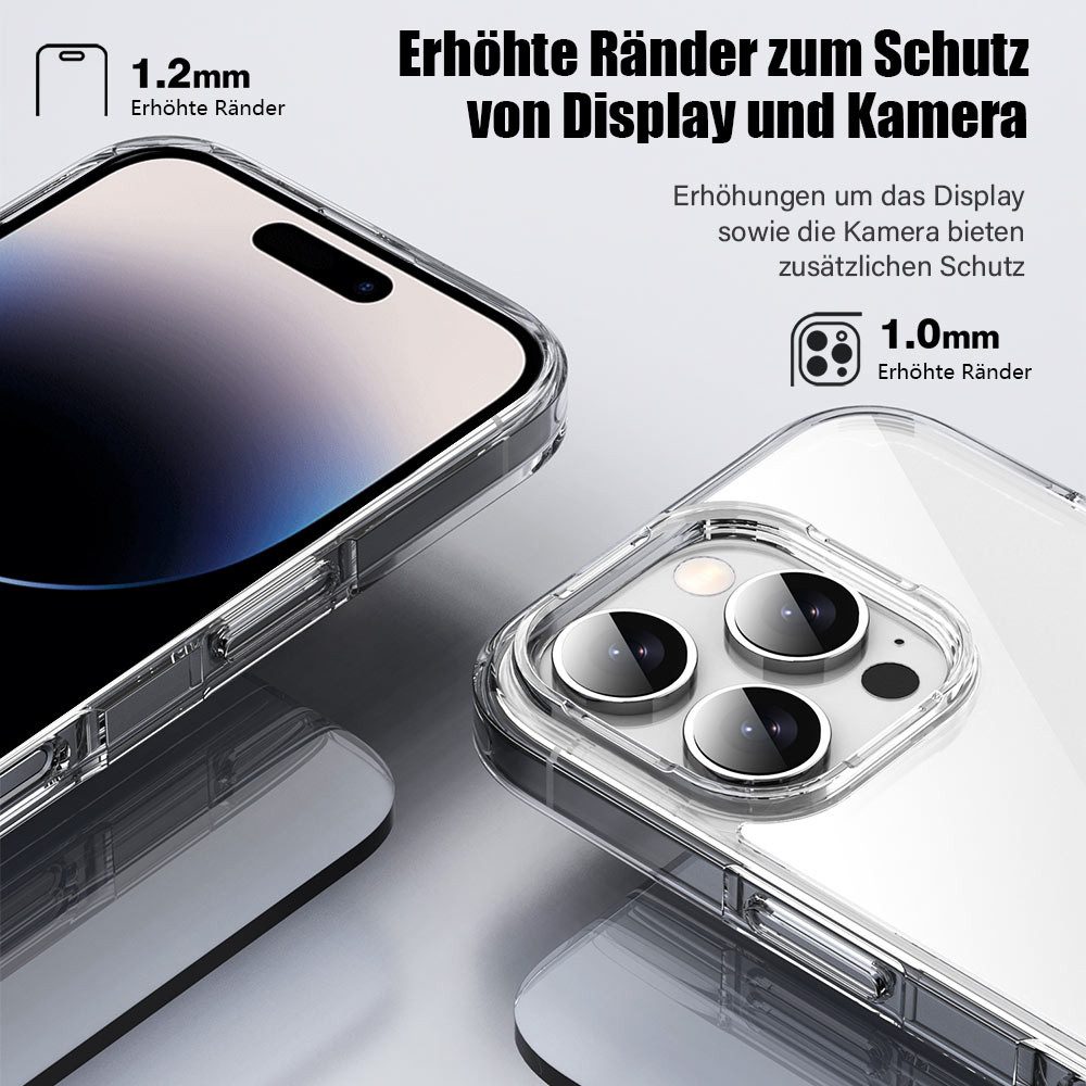 FITSU Handyhülle Ultraklare Hülle für iPhone 14 Pro Transparent, Ultraklare Handyhülle transparentes Slim Case mit Eckenschutz