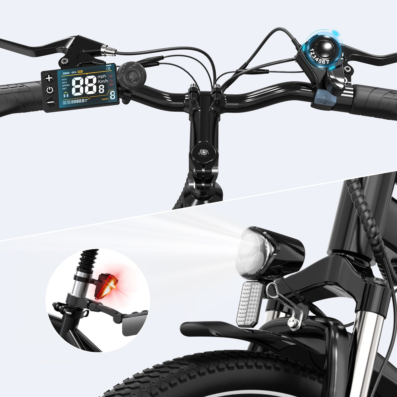 EVERCROSS TECH E-Bike Cityrad für Pendler,27,5-Zoll-Elektrofahrrad,36V 13AH AKKU, 7 Gang, Heckmotor, 468 Wh, 1 Gang, 250W, 468 Wh,E-Citybike mit Schloss, Pumpe