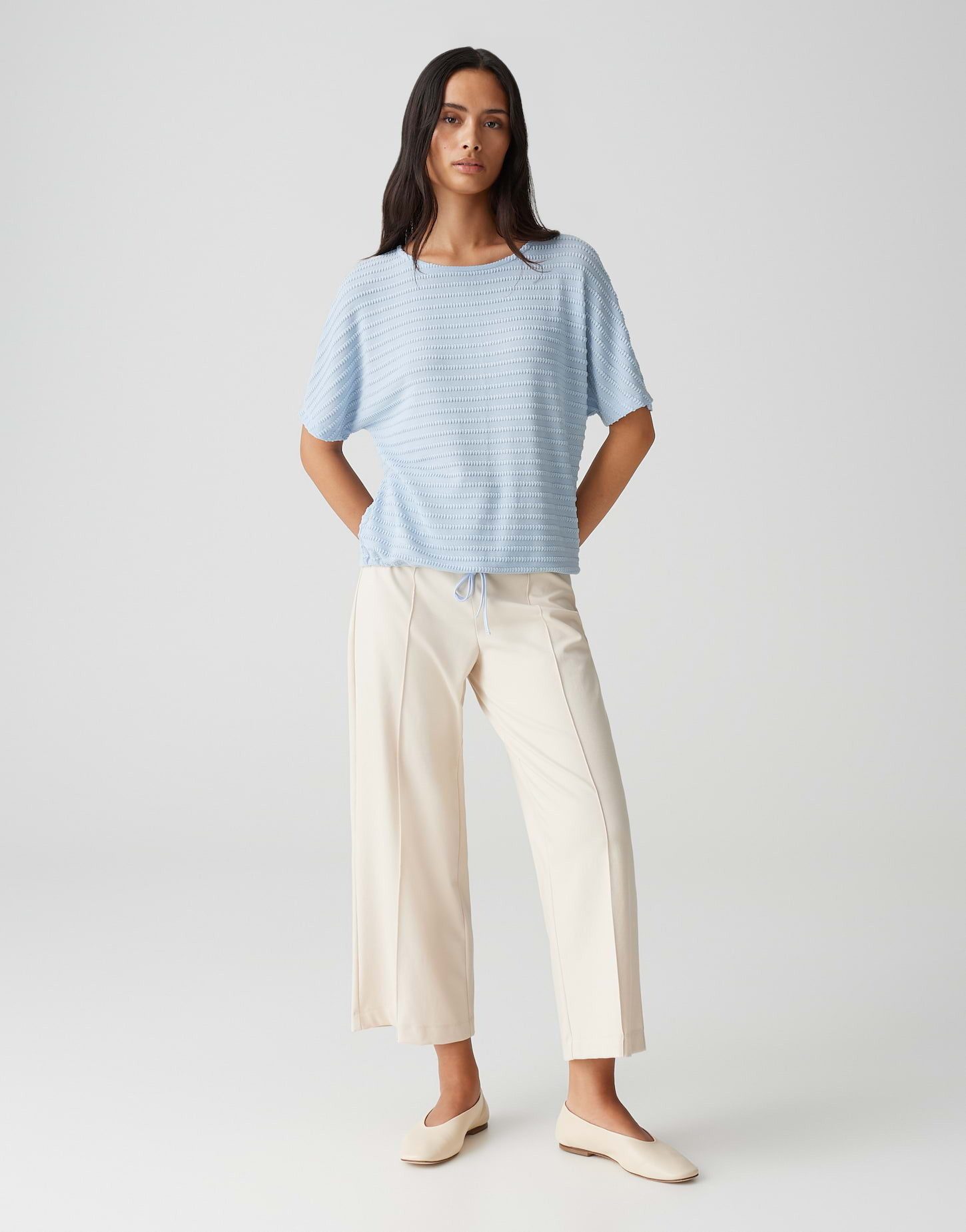 OPUS Kurzarmshirt SARONJI PARIS Loose mit Fledermausärmeln