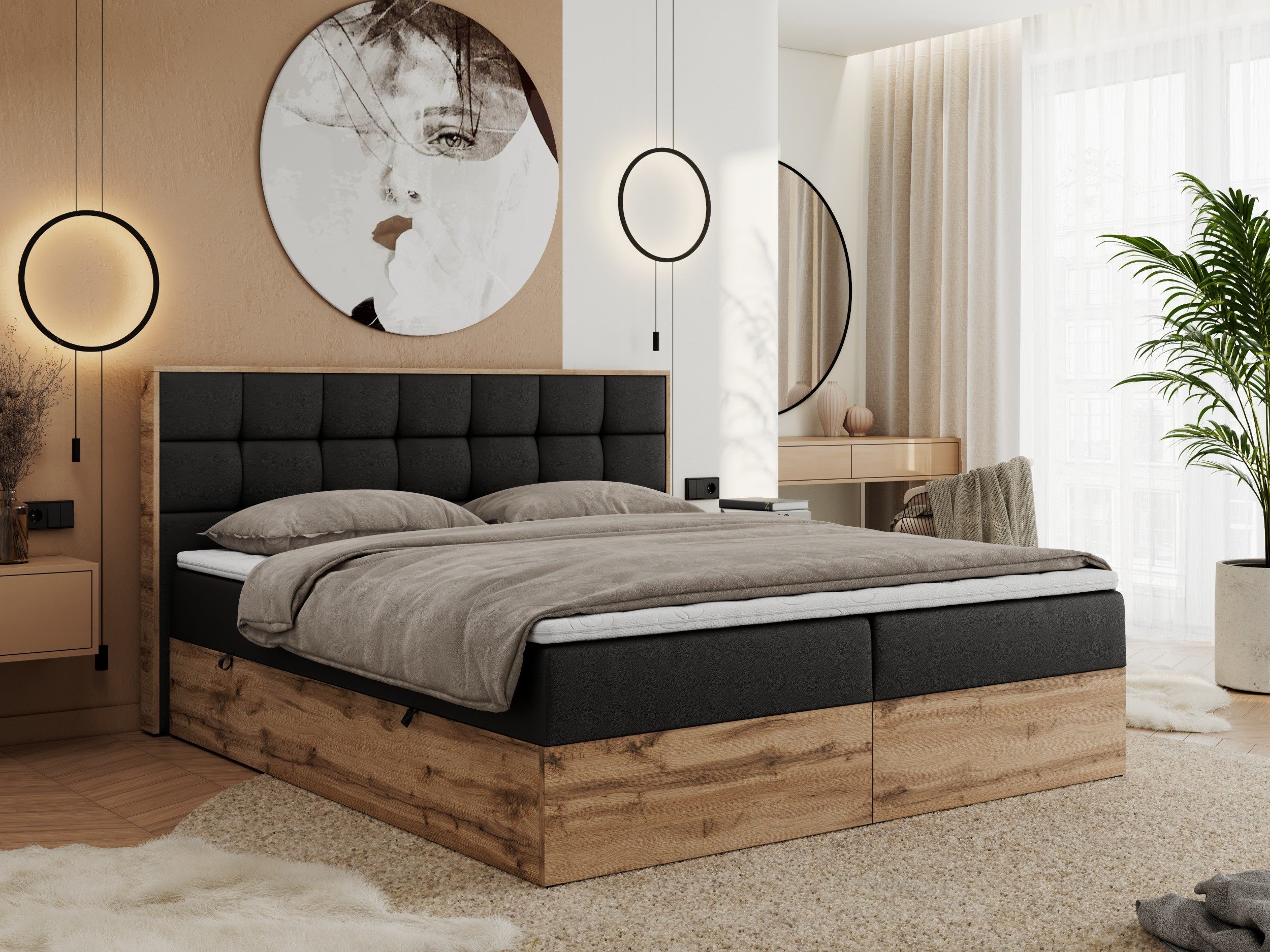 MKS MÖBEL Boxspringbett ALBERO 1 (Set, Packung, Topper T25/Visco, Stauraum, günstig online kaufen