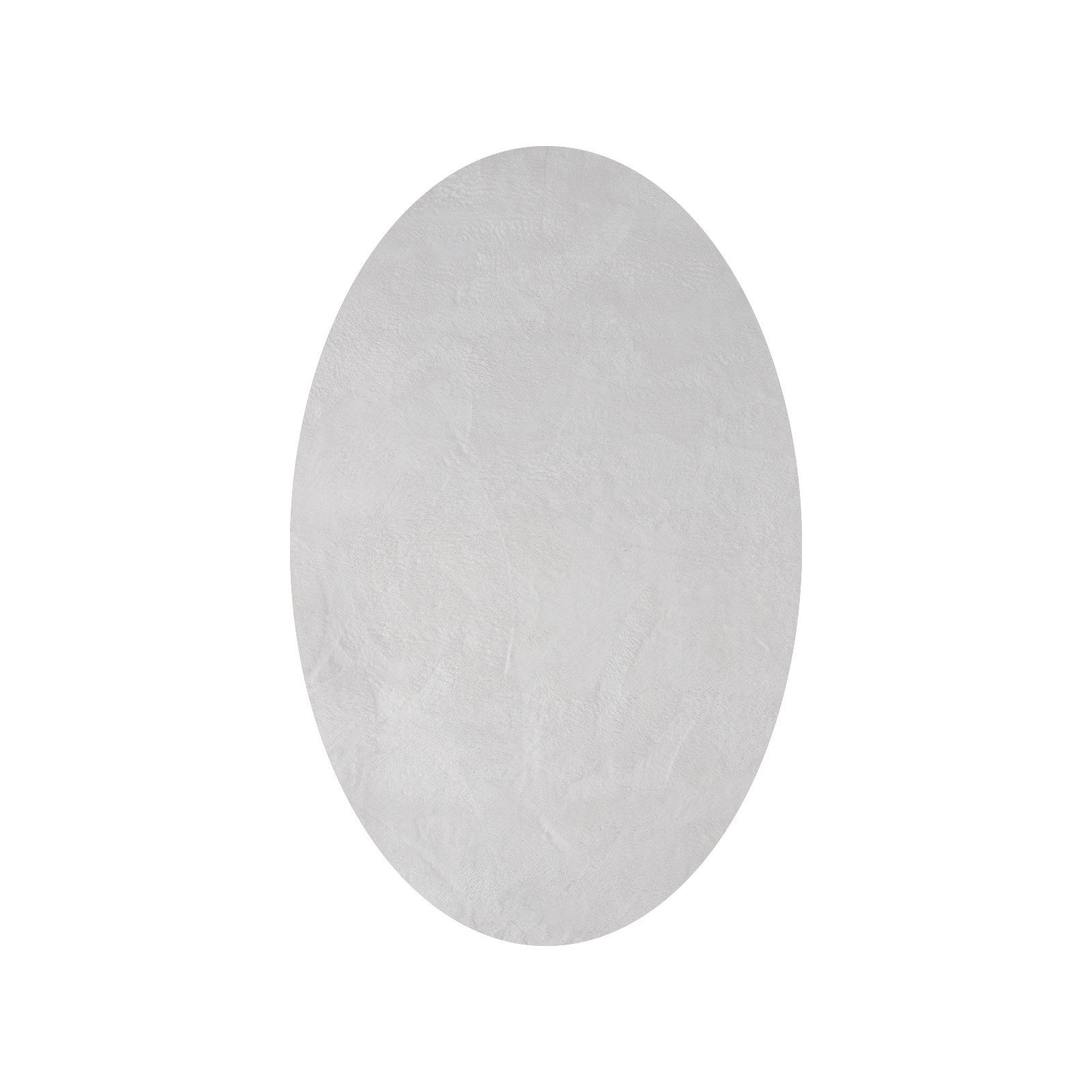 TaCa Home Teppich Flauschiges Hasenfell Imitat, oval, Höhe: 14 mm, Wohnzimmer Schlafzimmer Esszimmer Kinderzimmer, Weiß - 120 cm rund