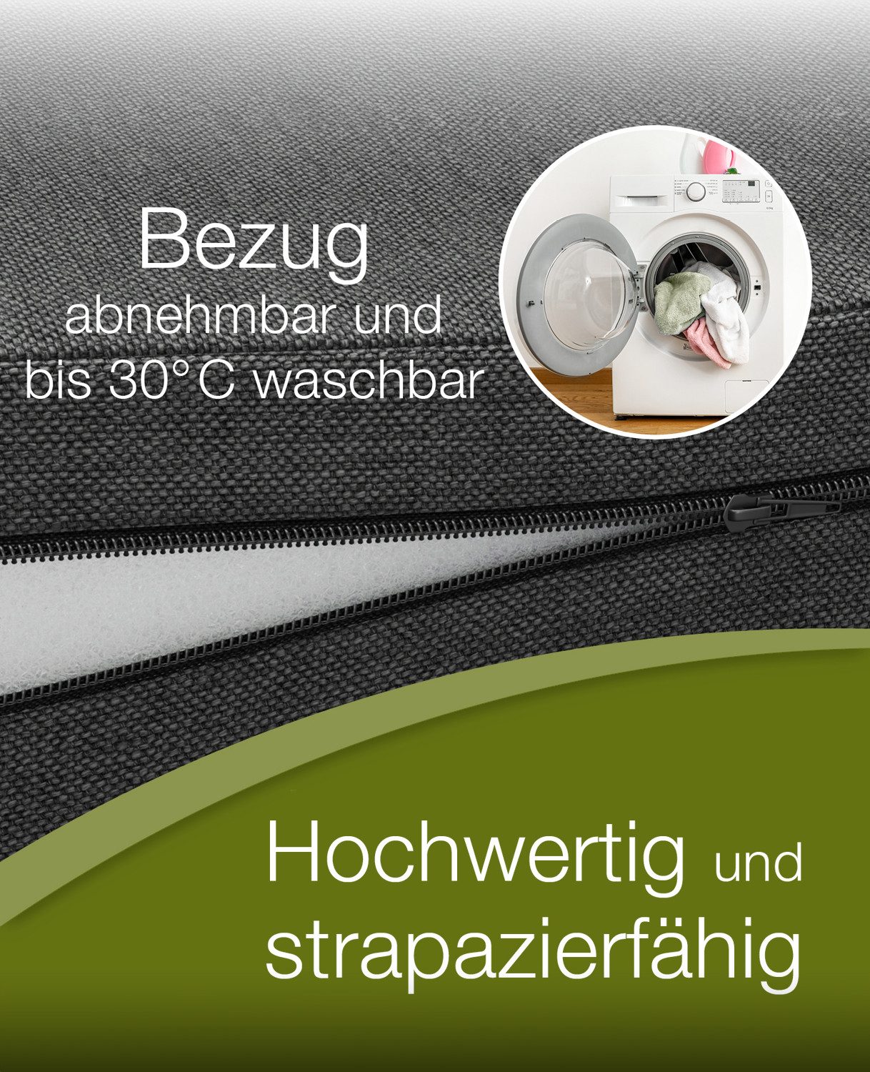 Klappmatratze multifunktional 3-in-1 Gästebett & Sitzwürfel, dibea, 8 cm hoch, multifunktional inkl. Husse – Bild 5 von 5