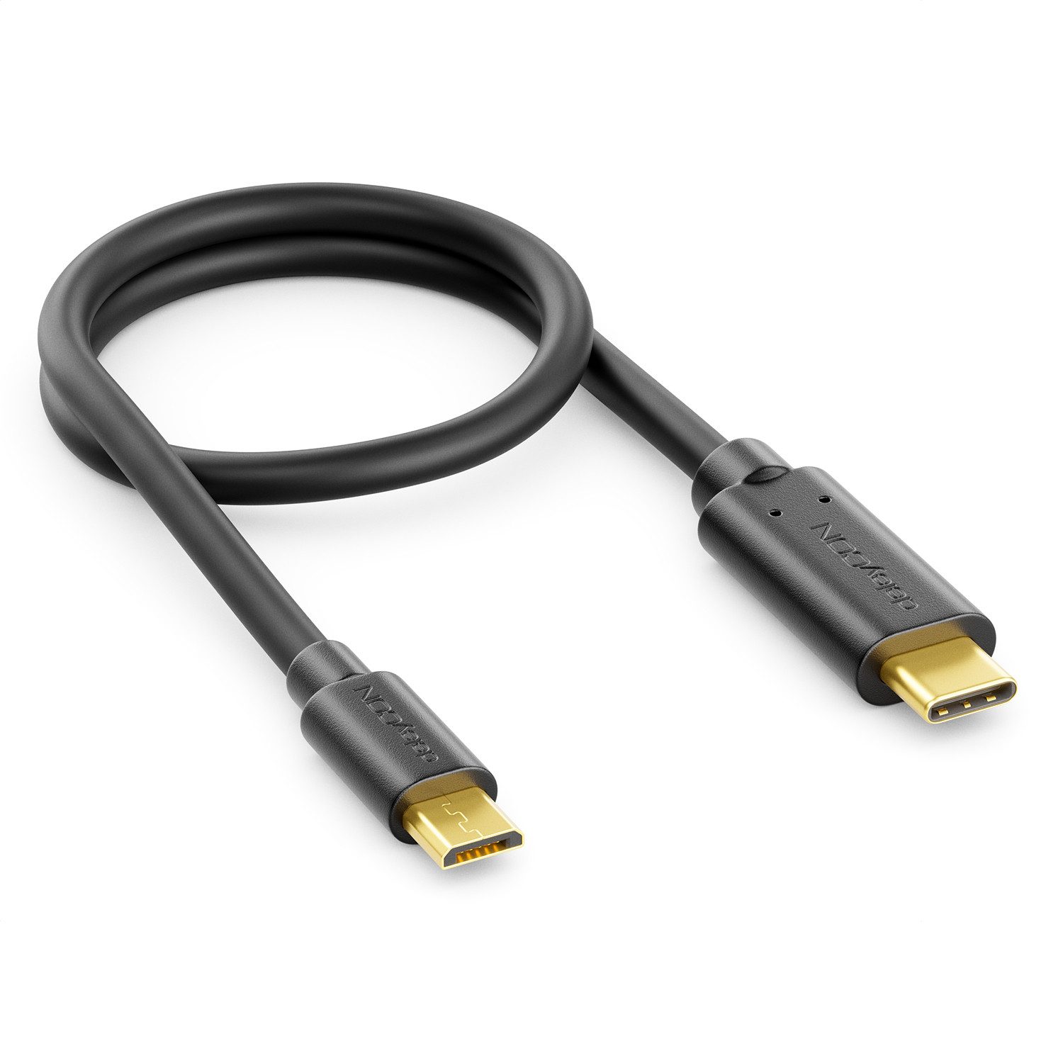 deleyCON deleyCON 0,30m USB C Kabel Datenkabel Ladekabel USB 2.0 micro USB zu USB-Kabel